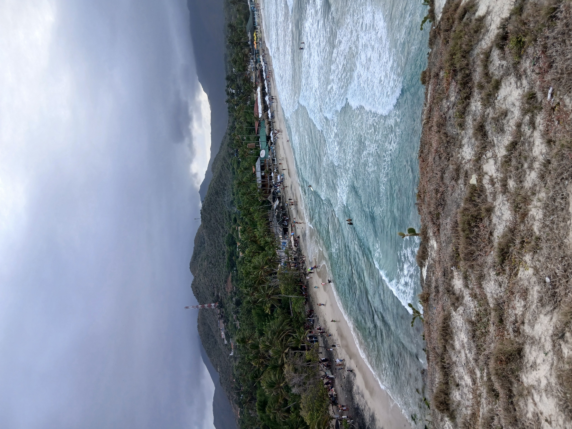 Witness captures overcast beach scene with cloud-obscured mountains