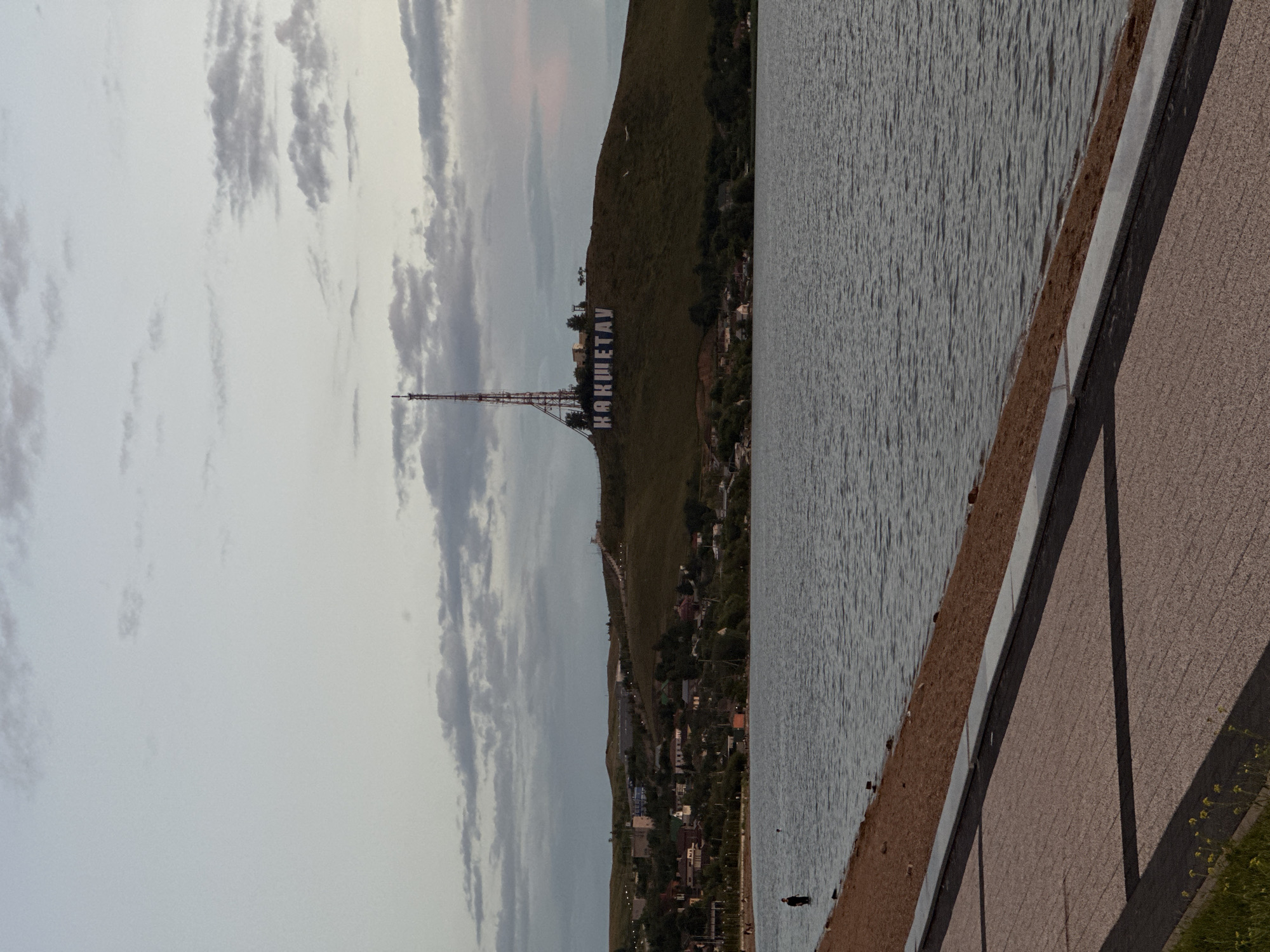 Sunset evening along the shores of Lake Kokshetau