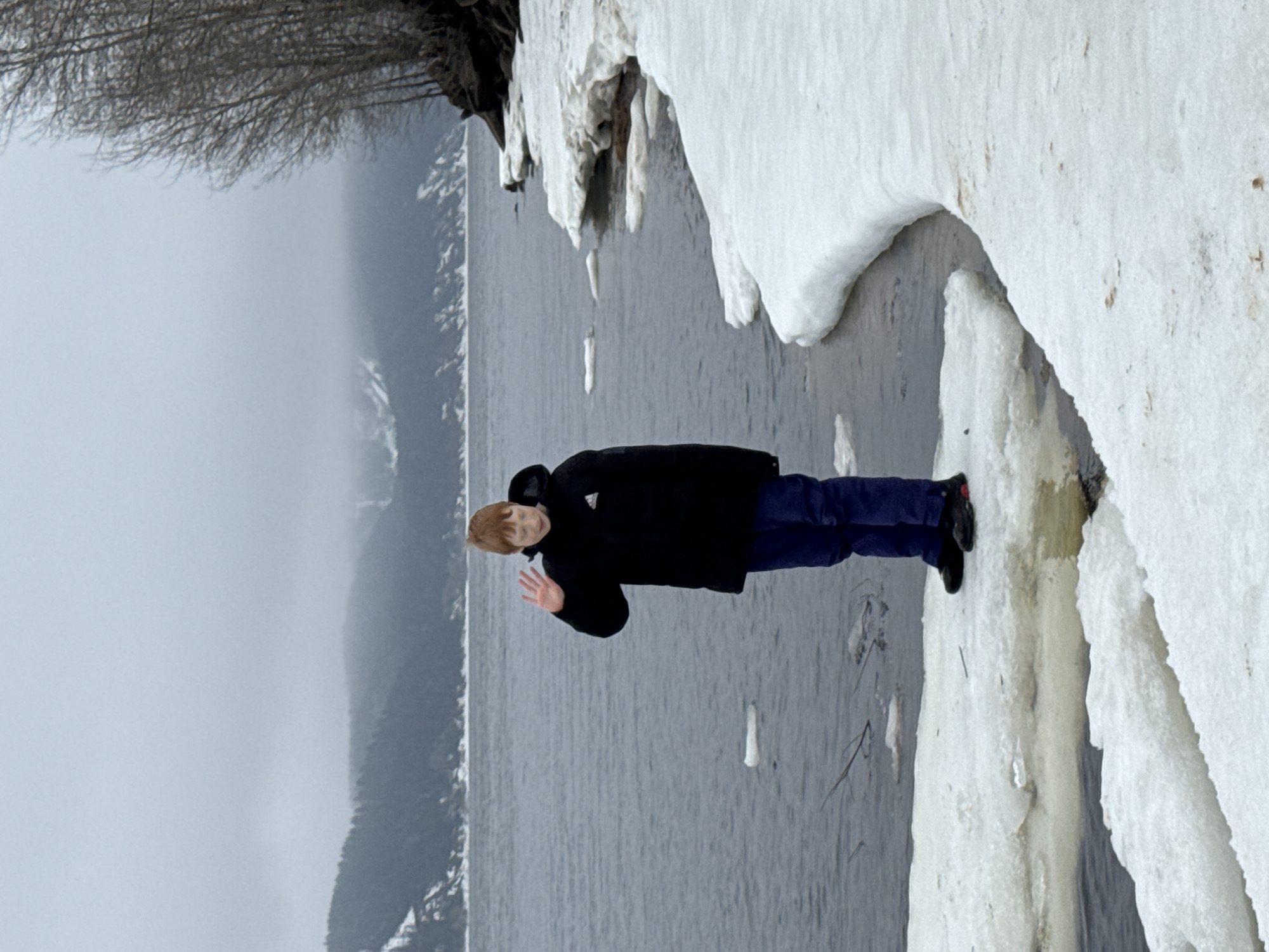 Ice fishing observed on frozen Kama River in Chaikovsky
