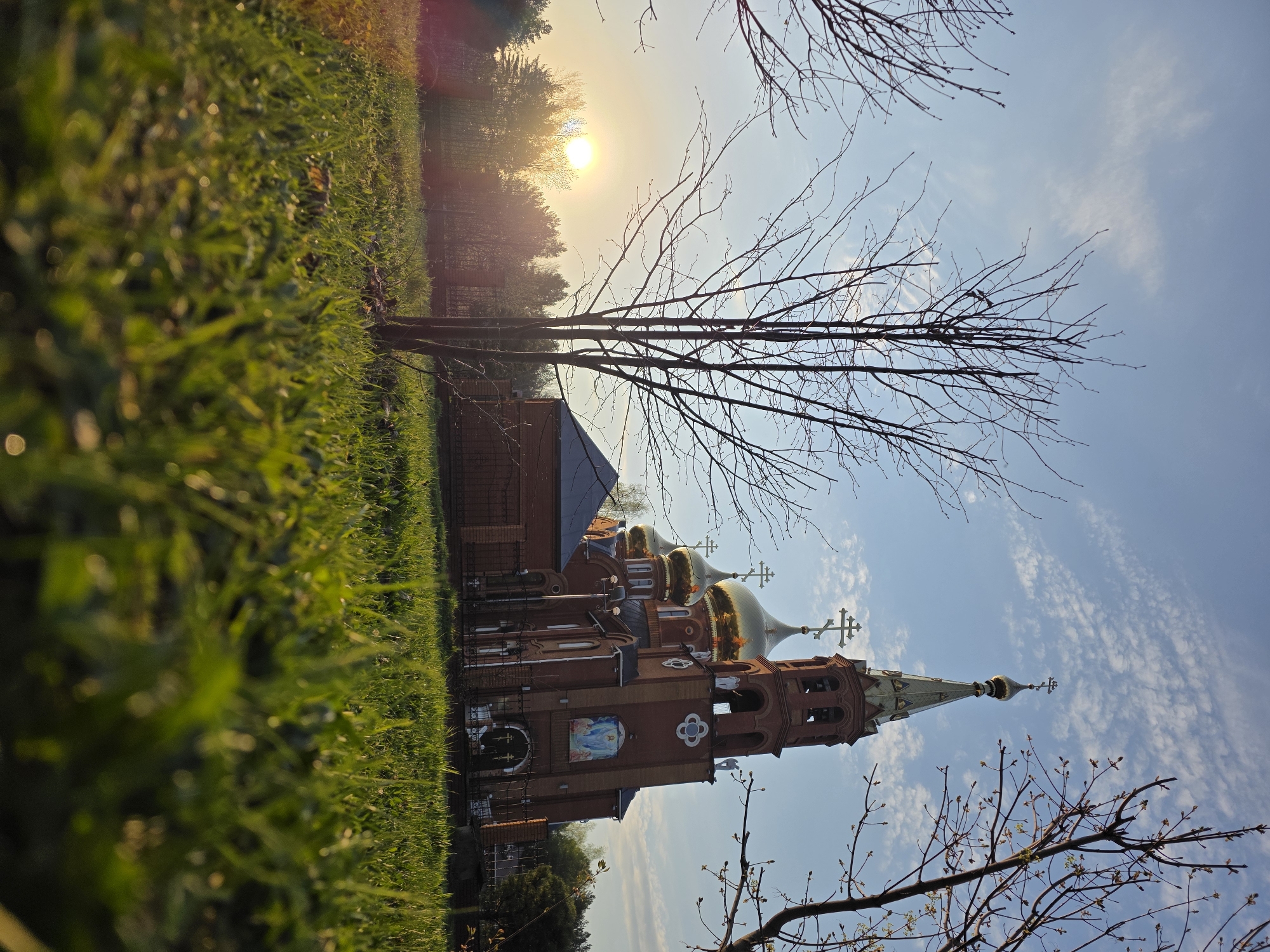 Russian Orthodox Church documented during sunset in Chaikovsky
