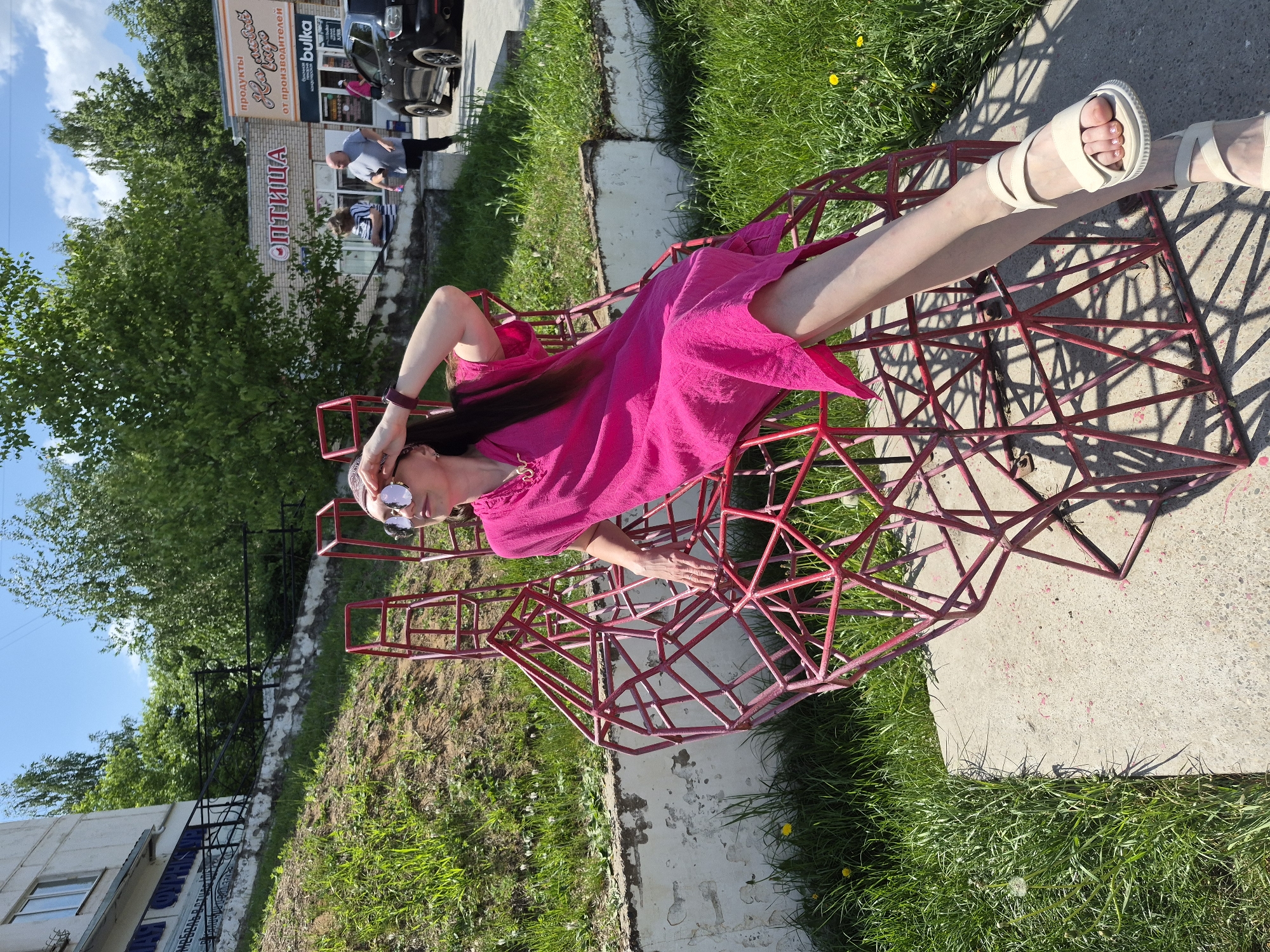 Weekend market day brings casual moments of leisure and commerce