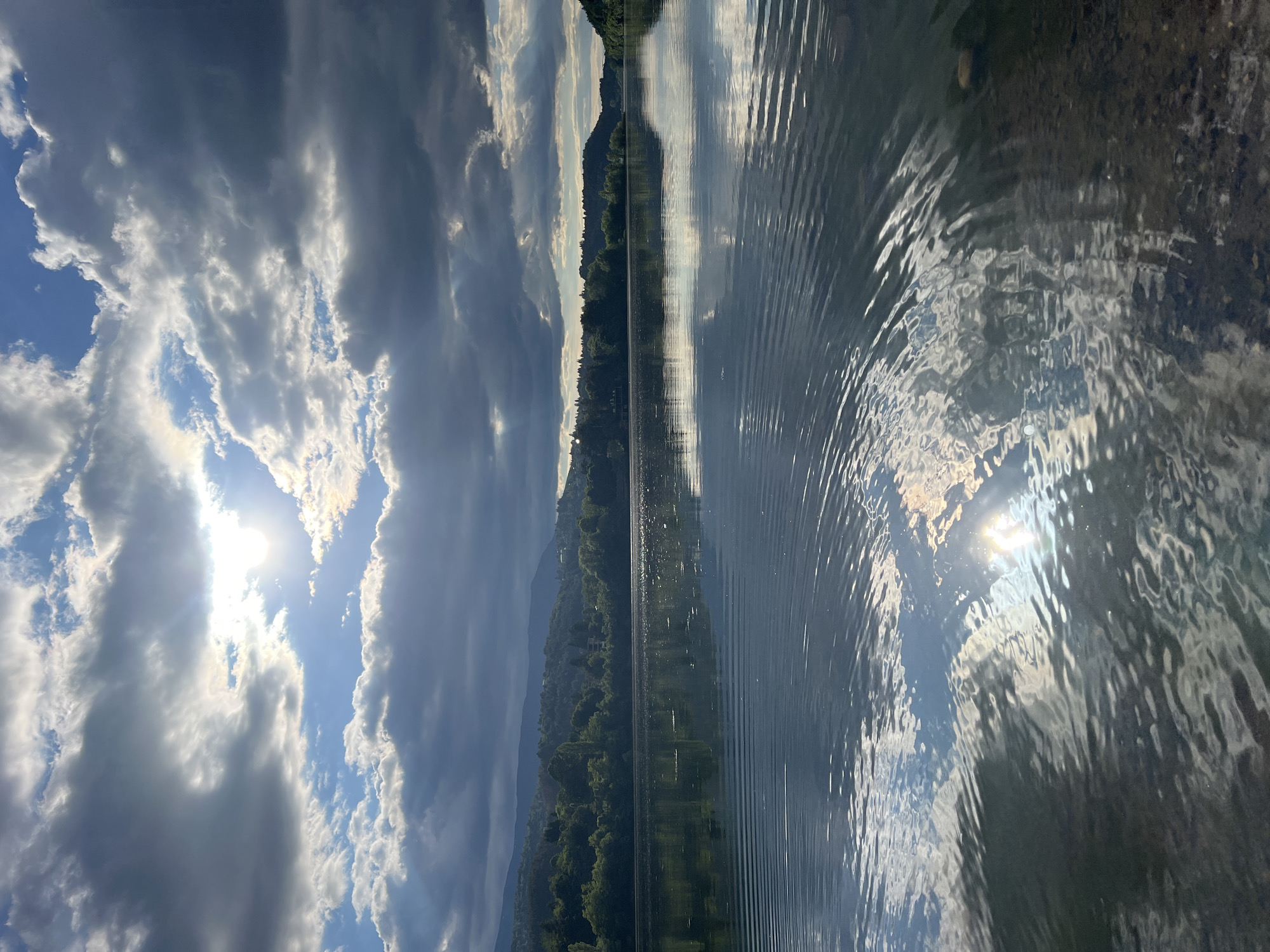 Dramatic sky and sunbeams over Pancharevo Lake, Bulgaria