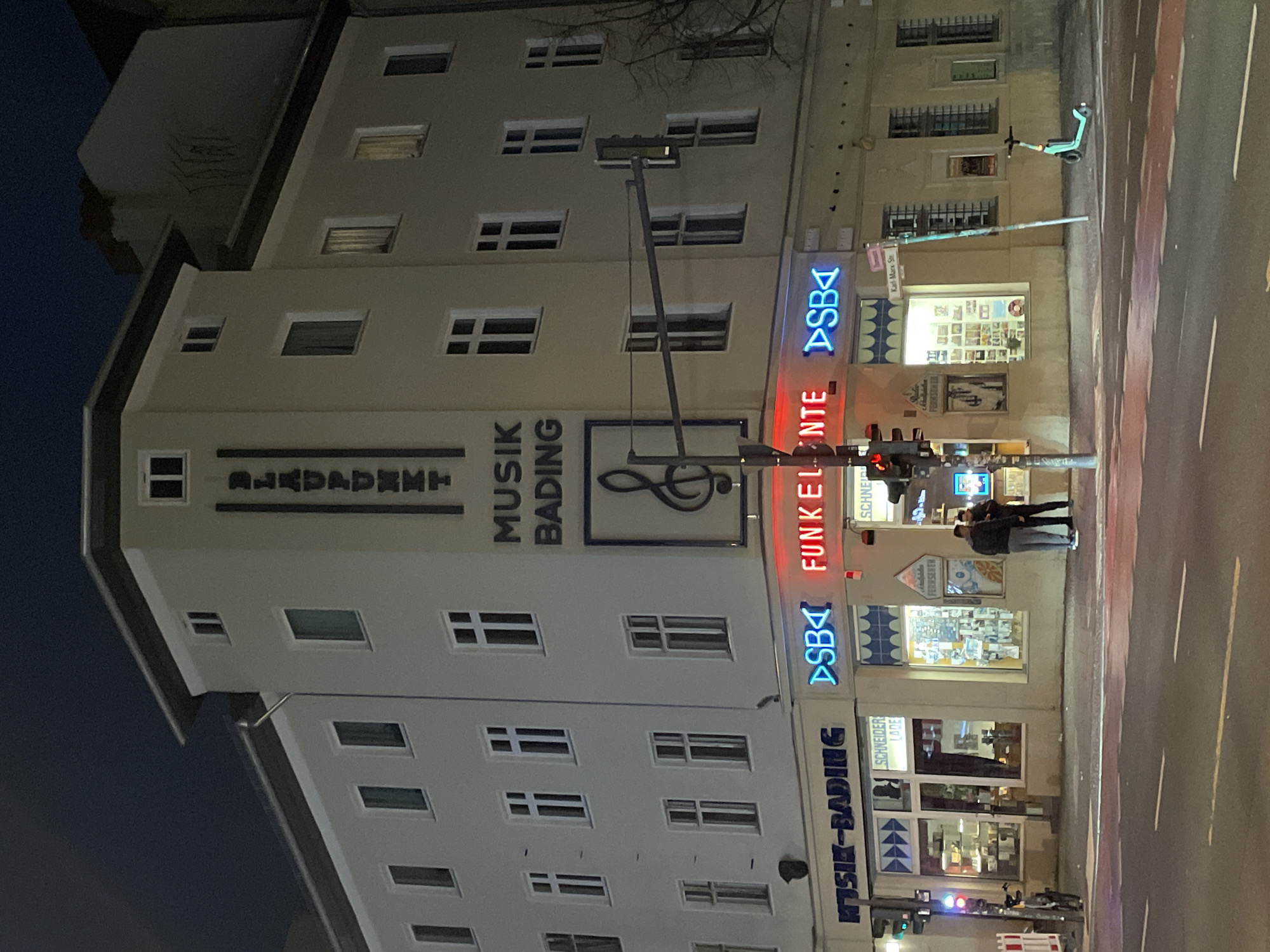 Commercial building with music store observed in Berlin