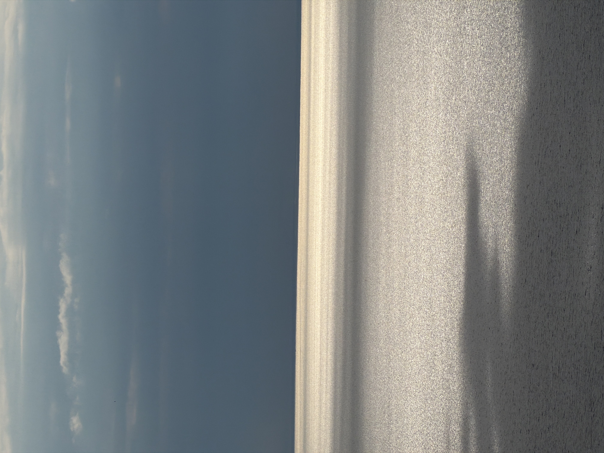 Adriatic Sea photographed with sunlight reflection near Montenegro coast