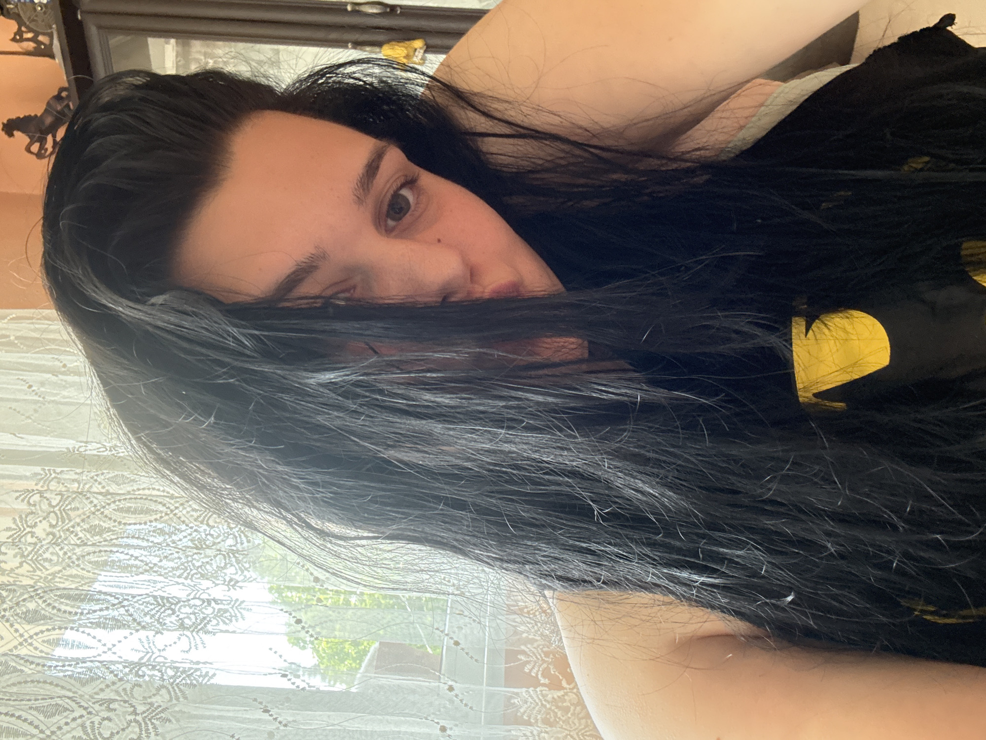 Woman takes multiple selfies in Rogosh, Bulgaria home