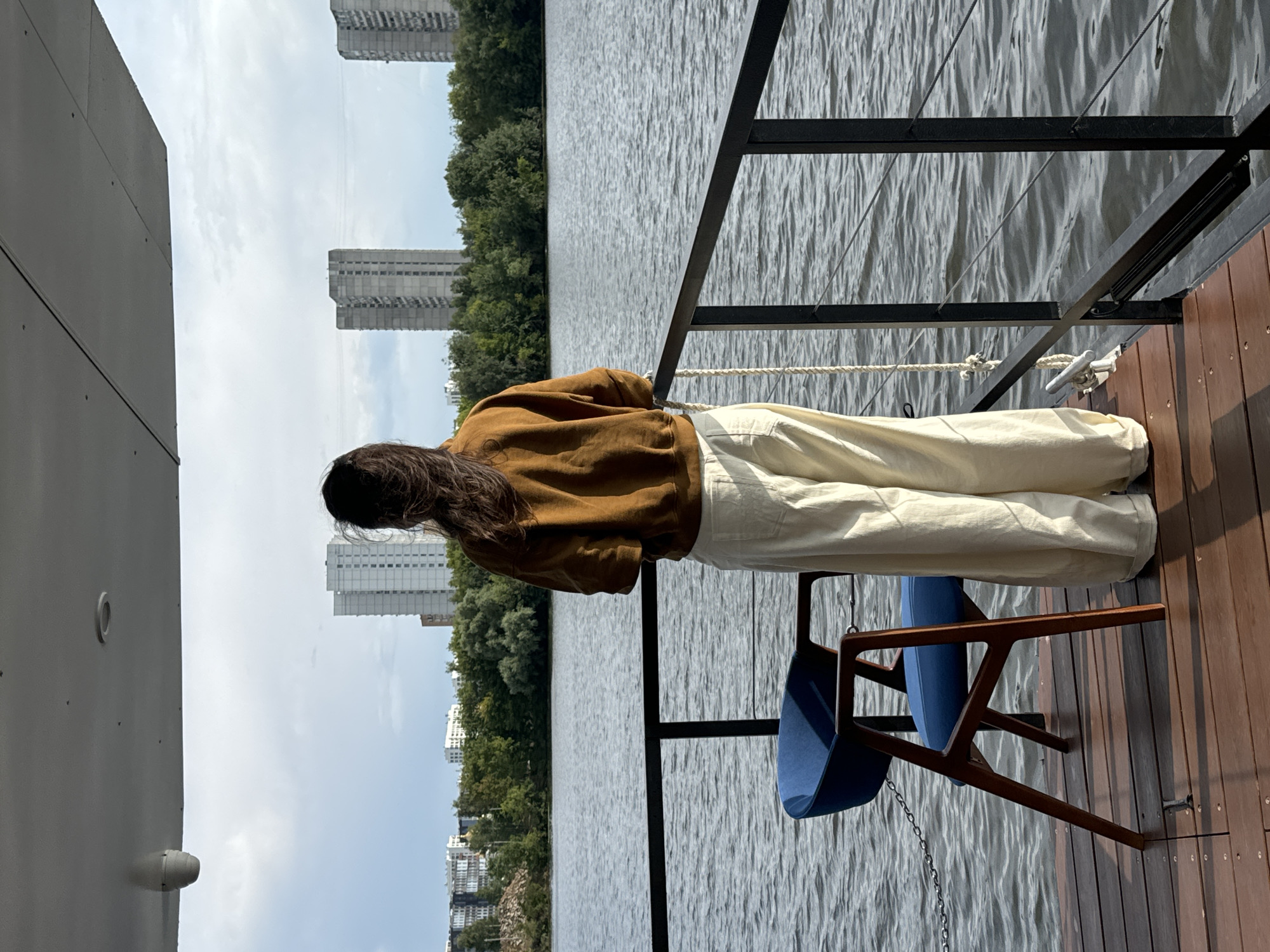 Hanging out on a Moscow waterfront deck on a summer afternoon