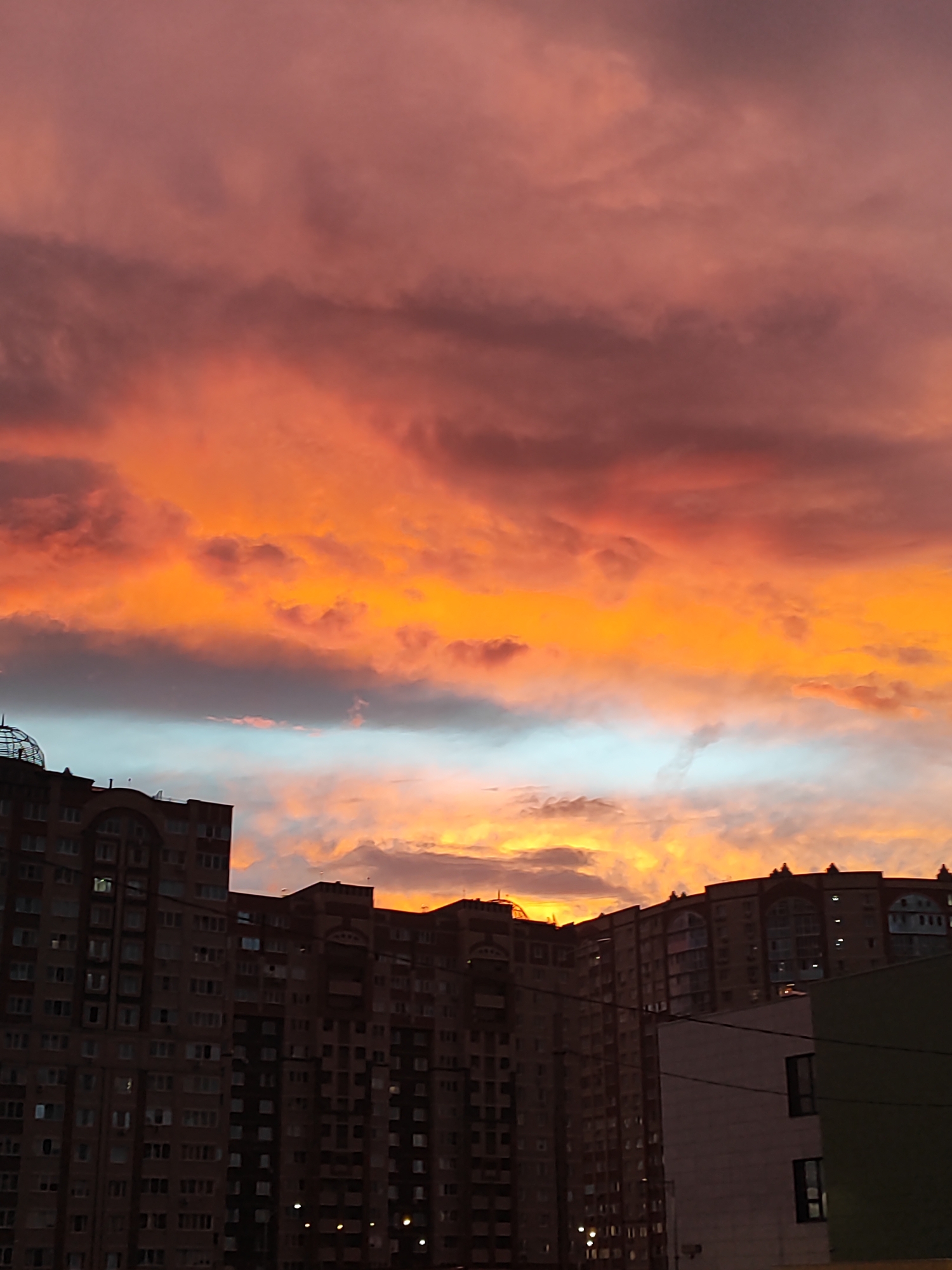 Summer evening in Shchyolkovo after the rain, sunset and all
