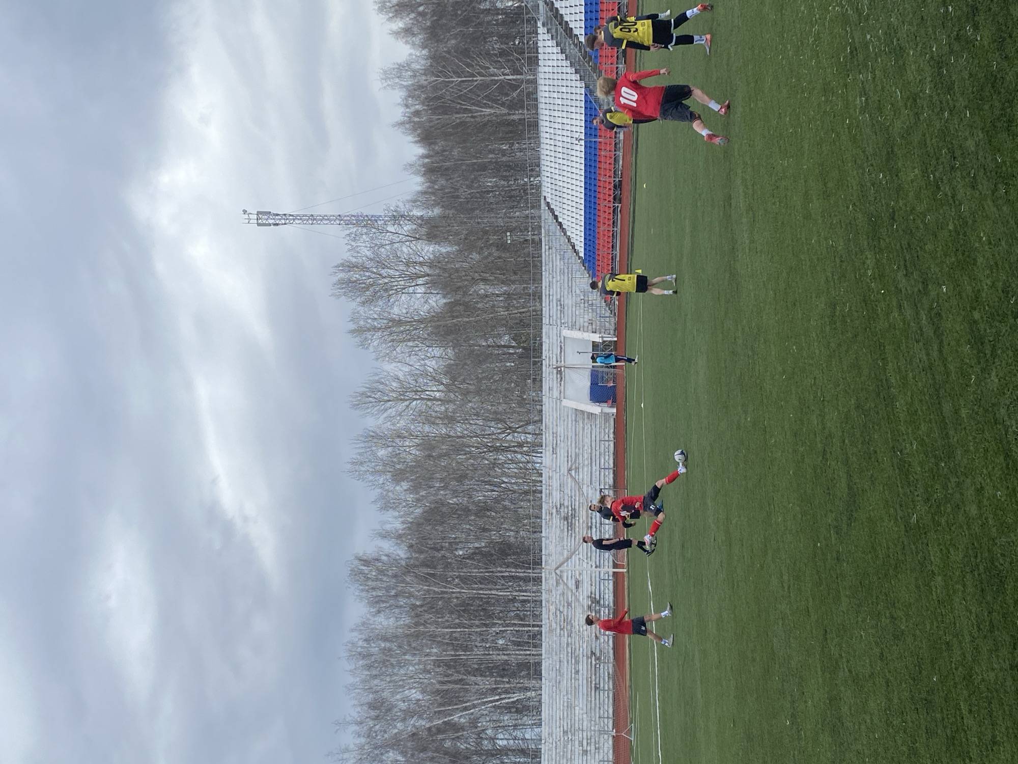 Early morning soccer activity observed at Chaikovsky stadium