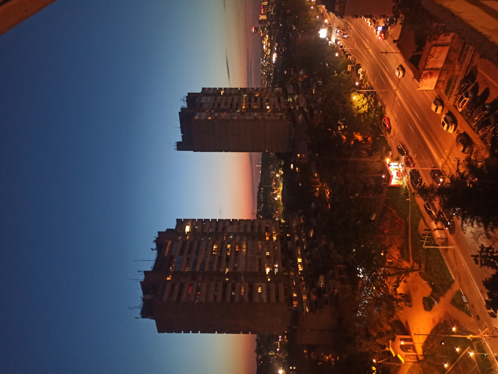 Evening twilight moments captured across Vozdovac district, Serbia