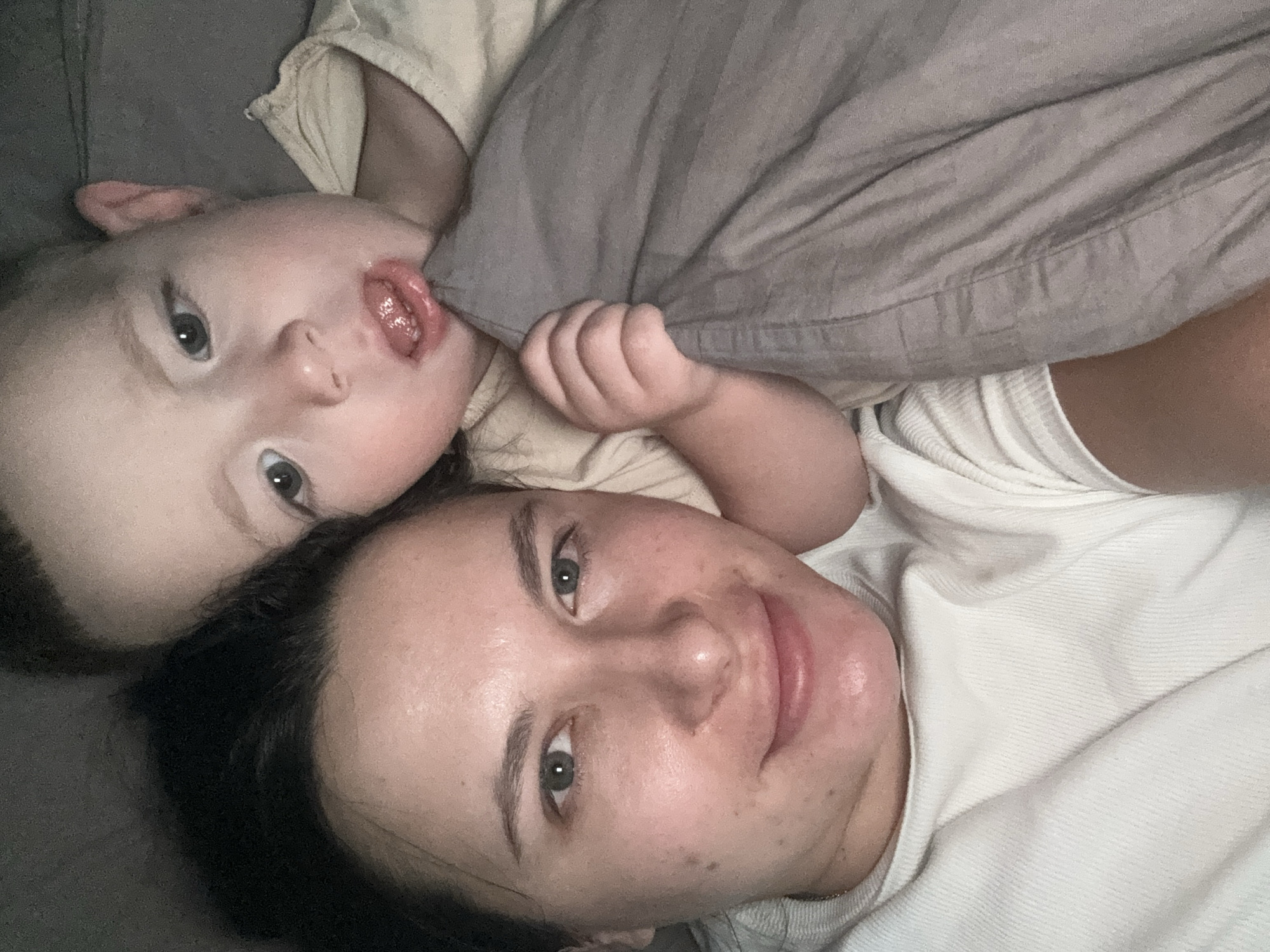 Mother and baby captured in selfie in Akulovo, Russia