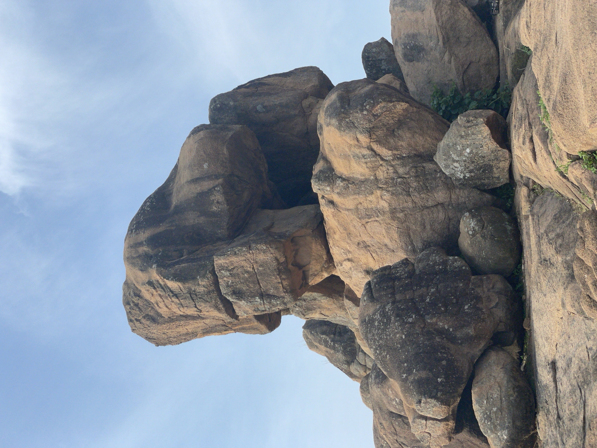 Rock formations and village rooftops documented in Nigeria