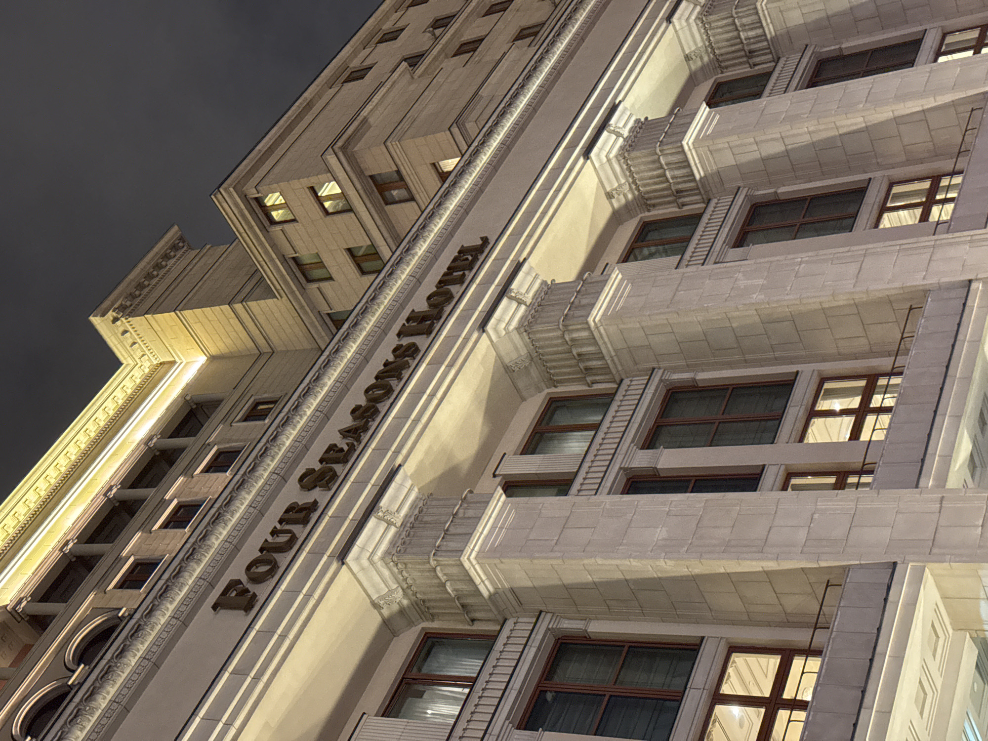 Moscow landmarks photographed during nighttime walk through city center
