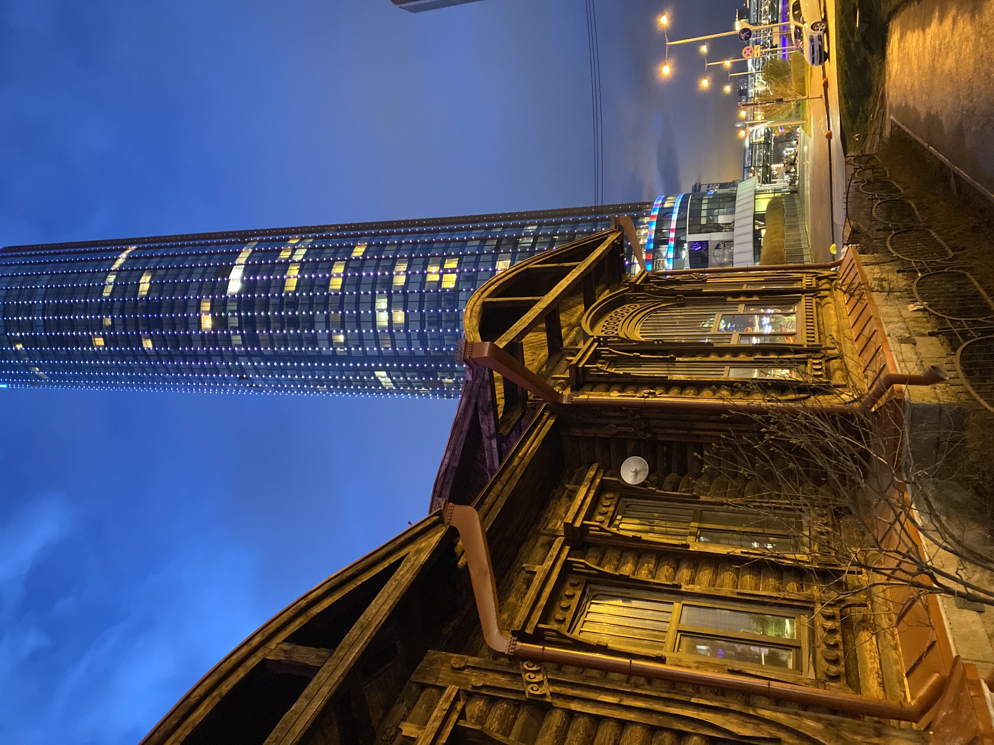 Evening architectural photography session documented across Yekaterinburg cityscape