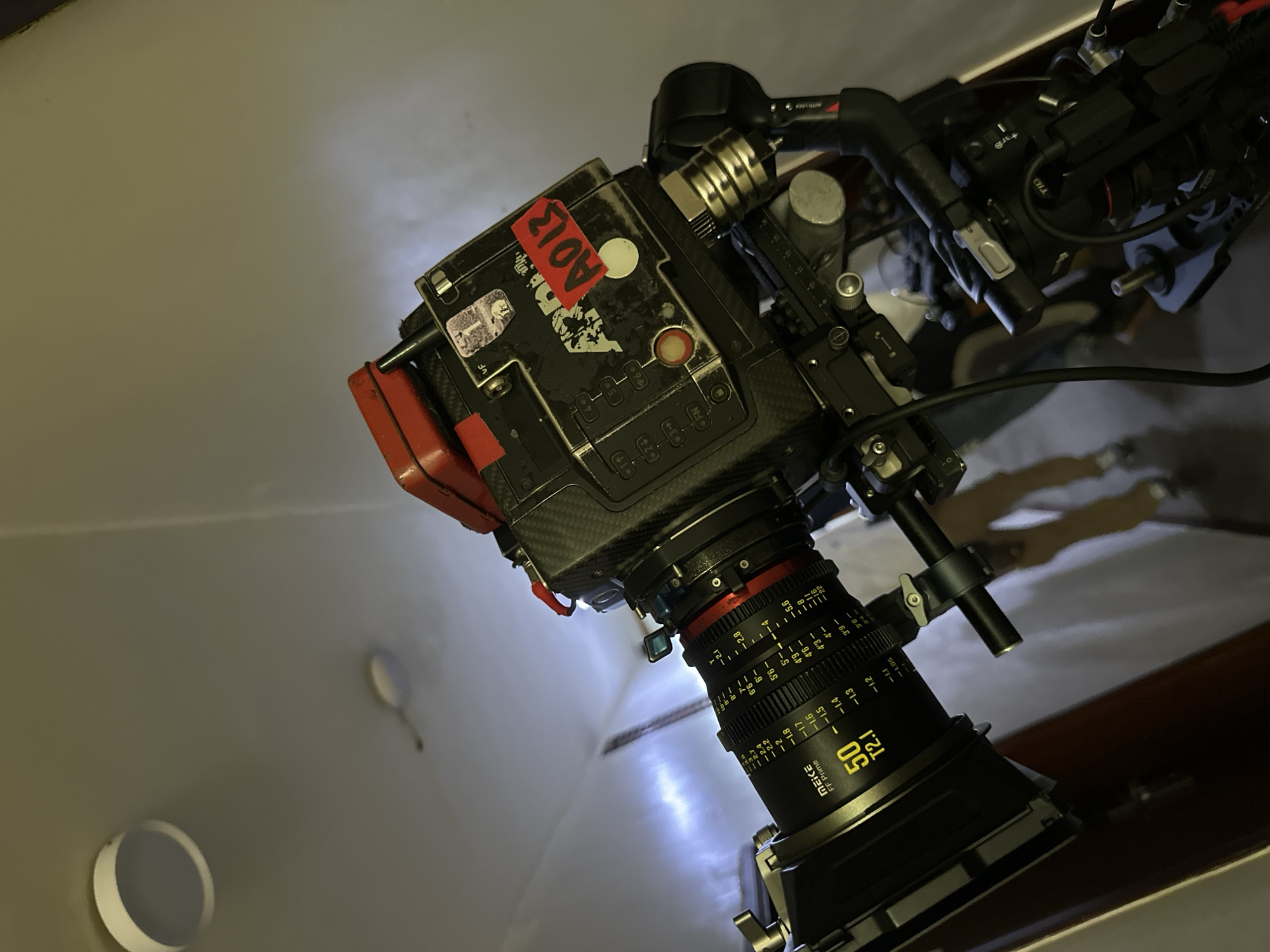 Film production equipment and safety gear documented in Lagos