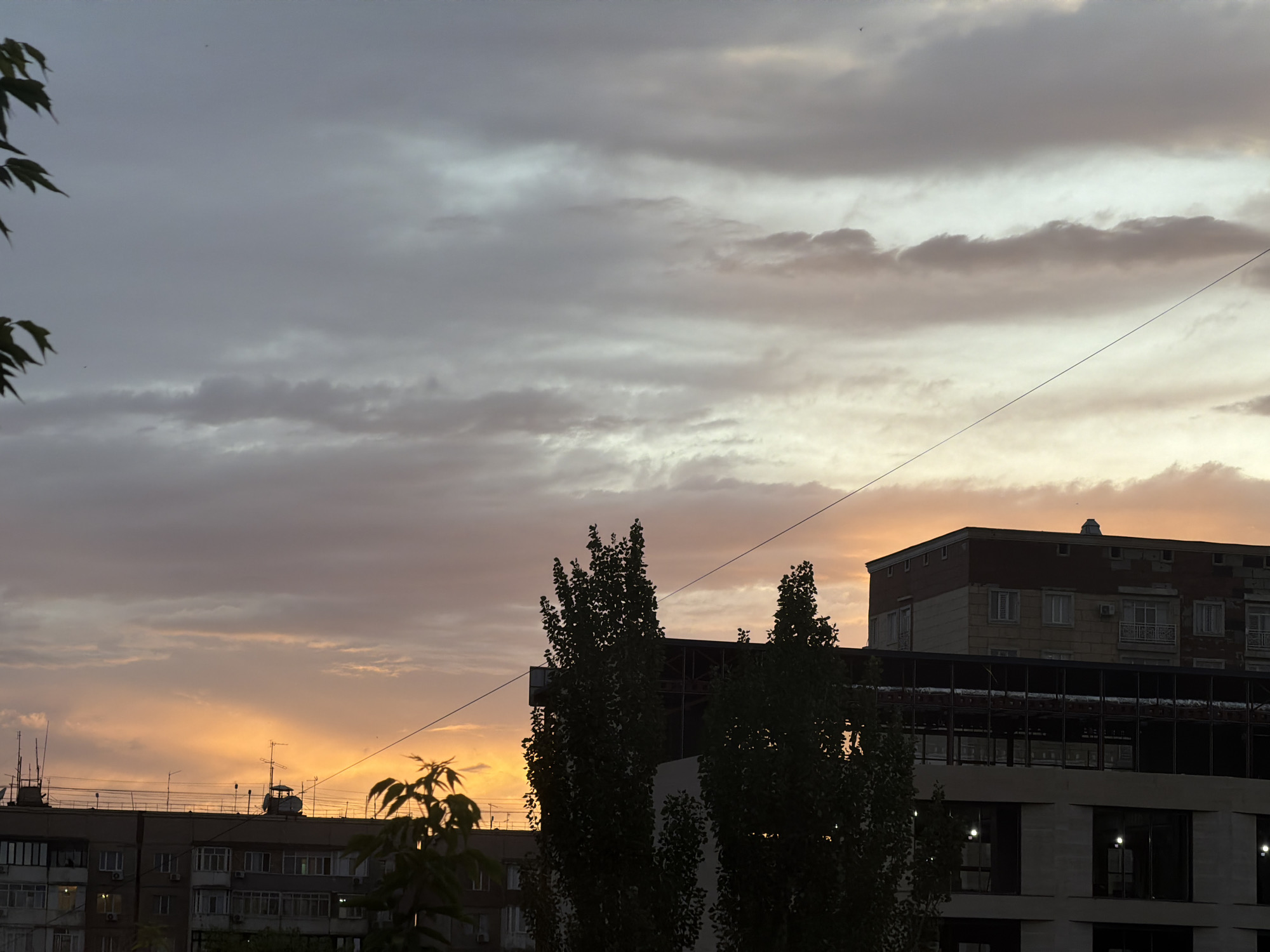 Dramatic sunset captured across Bishkek cityscape May 19