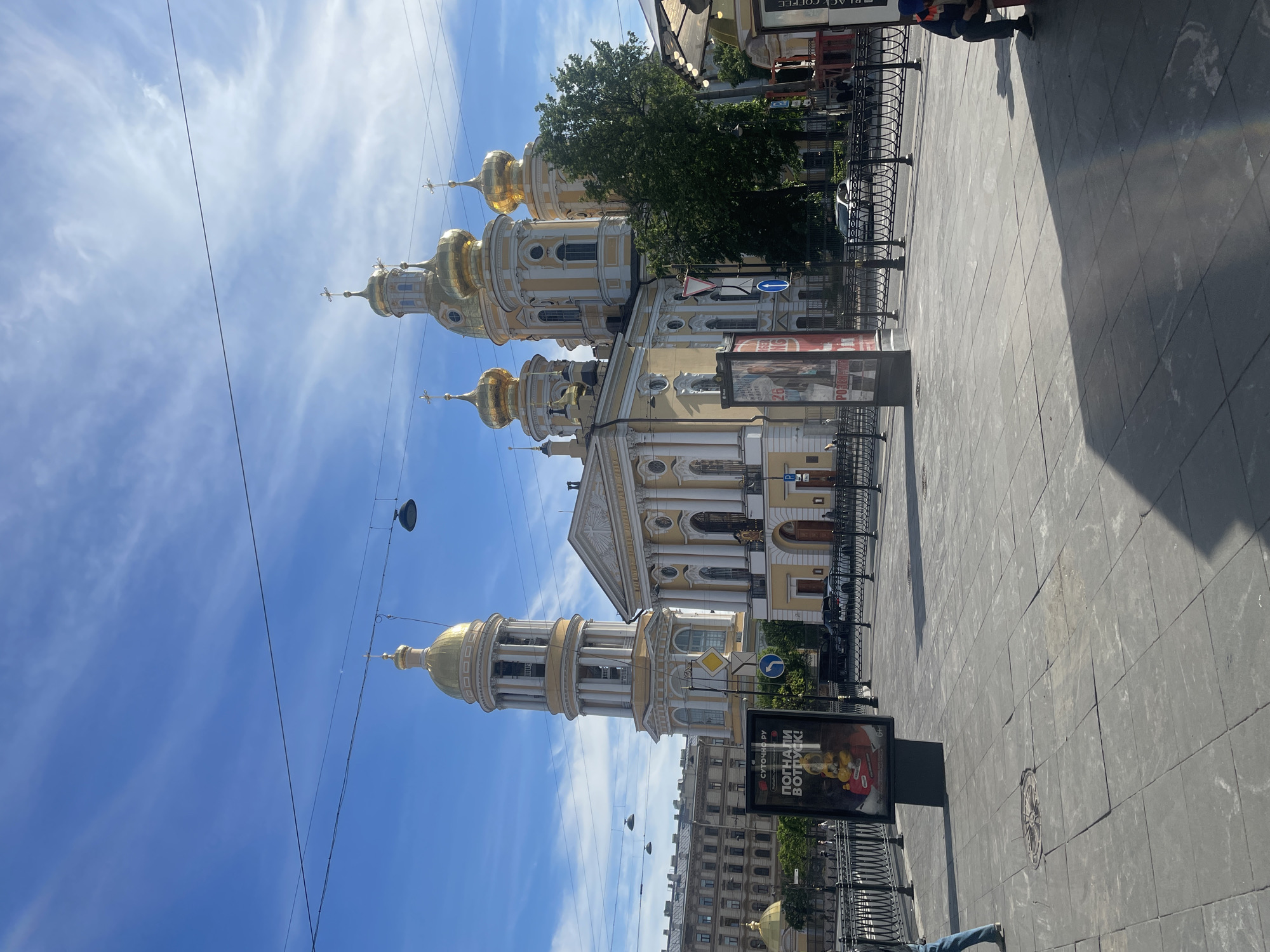 Morning scenes documented at Saint Petersburg cathedral and windowsill