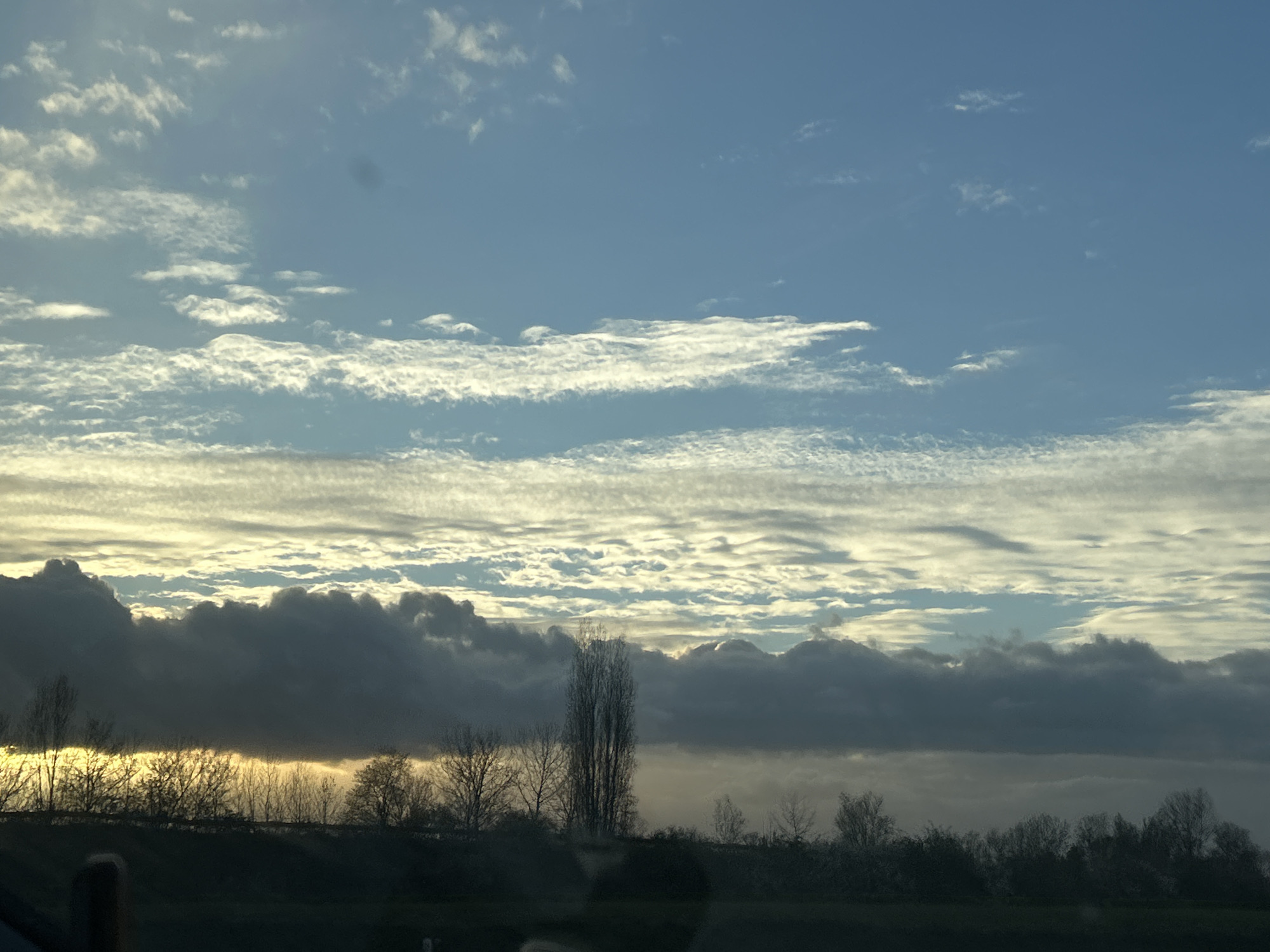 Dynamic cloudy sky observed over Waldsee Germany countryside