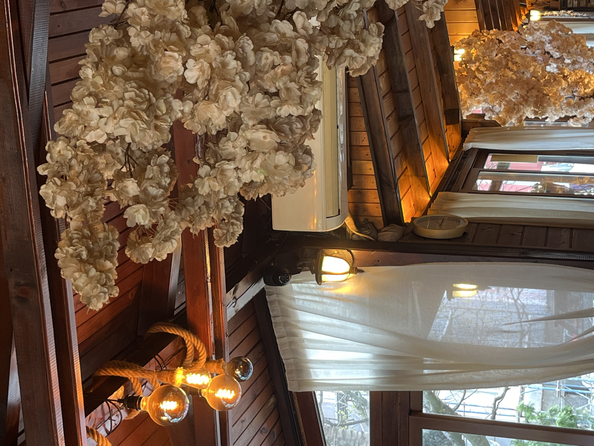 Dark wood interior architecture documented in Pazardzhik cafe