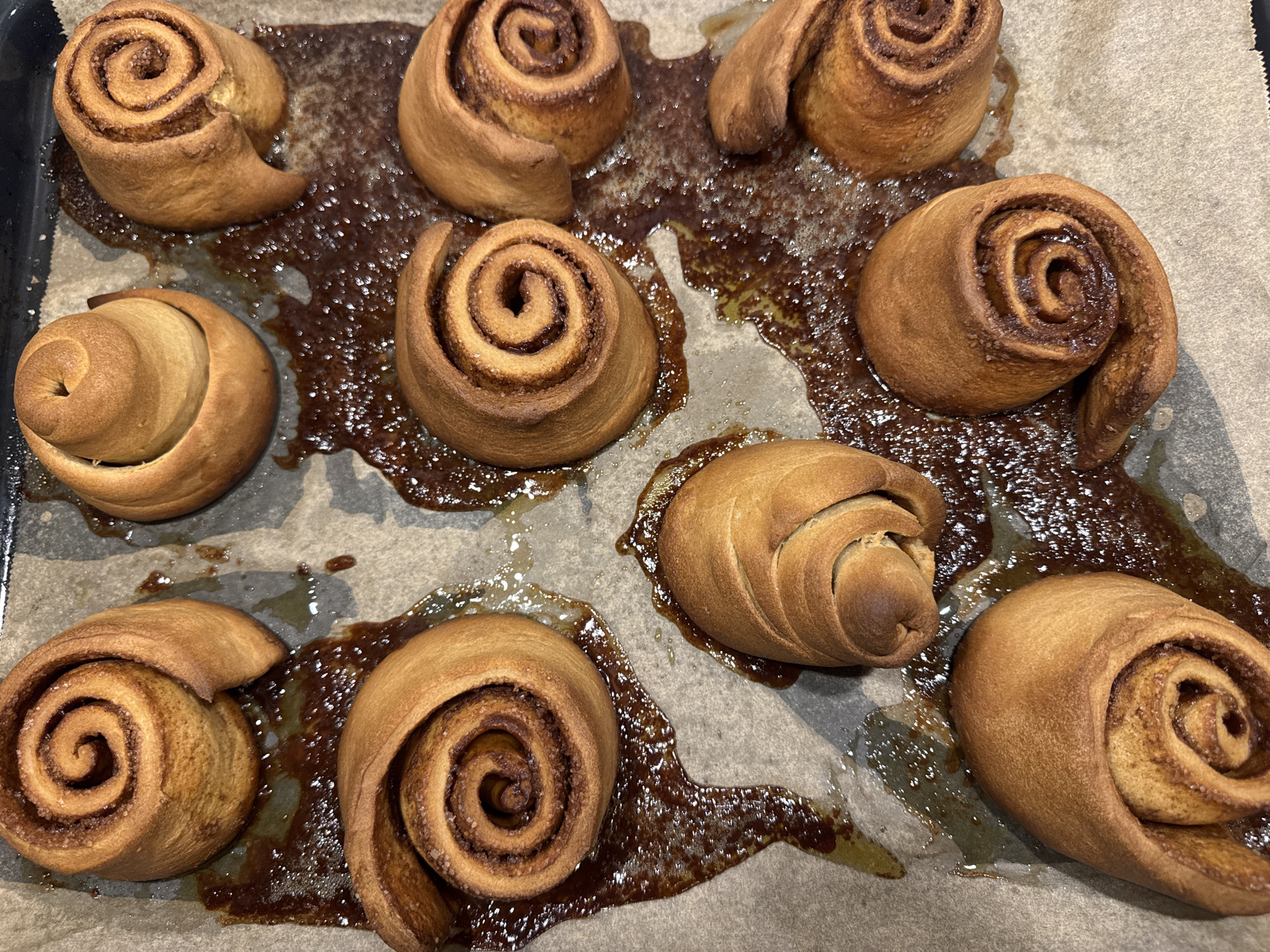 Home bakers document cinnamon roll preparation in Bulgaria