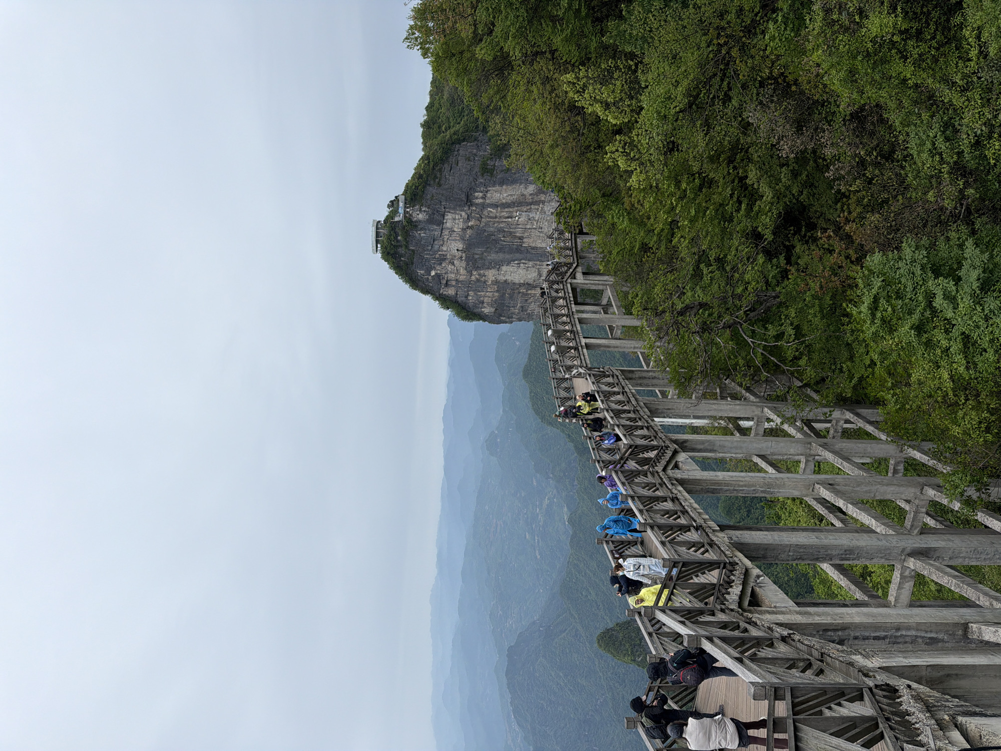Tourists visit Tianmen Mountain walkway in Zhangjiajie, China