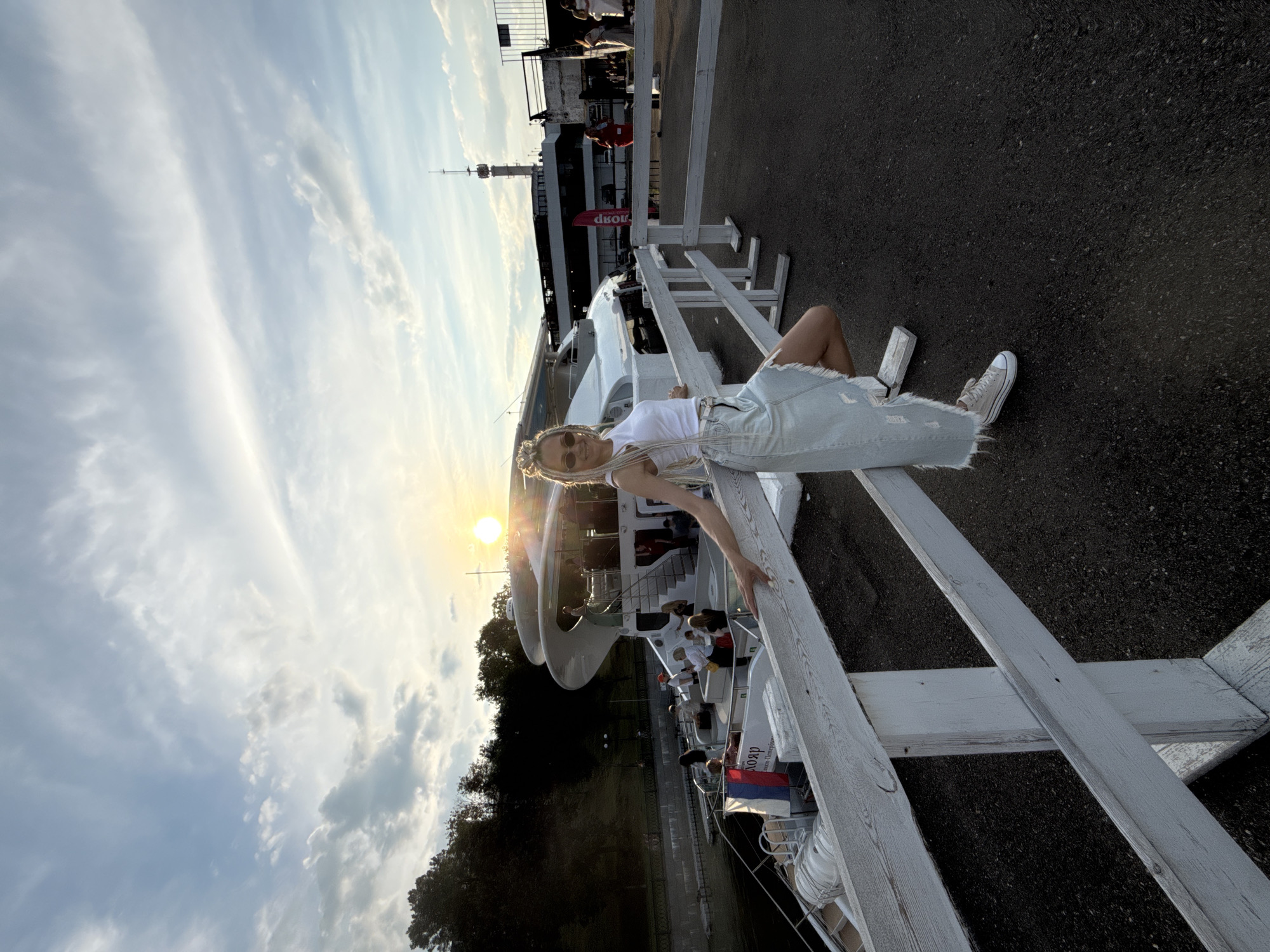 Afternoon on a white yacht at a Rusanovo marina