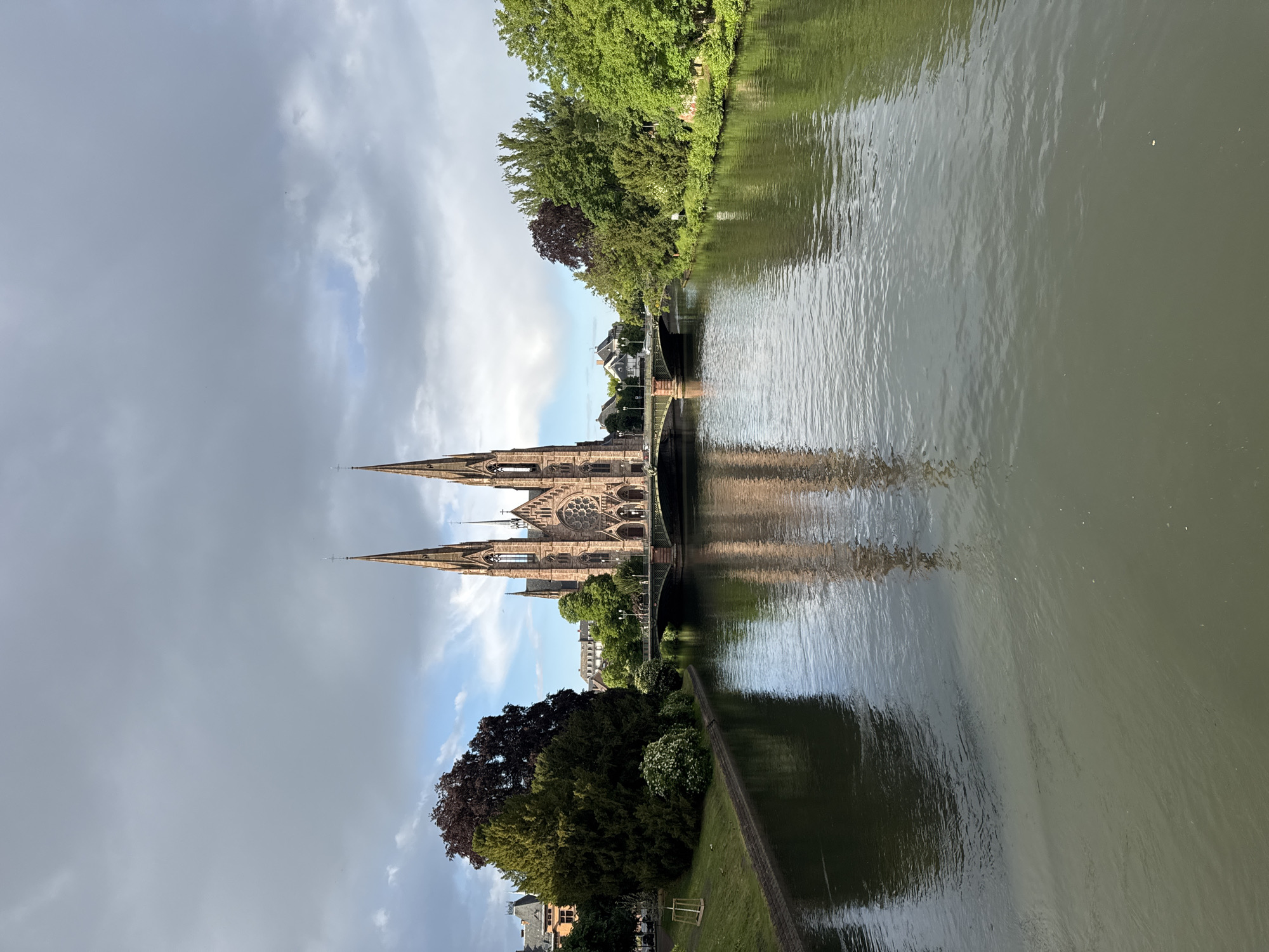 Tourist captures Strasbourg landmarks and reflections in brief afternoon walk