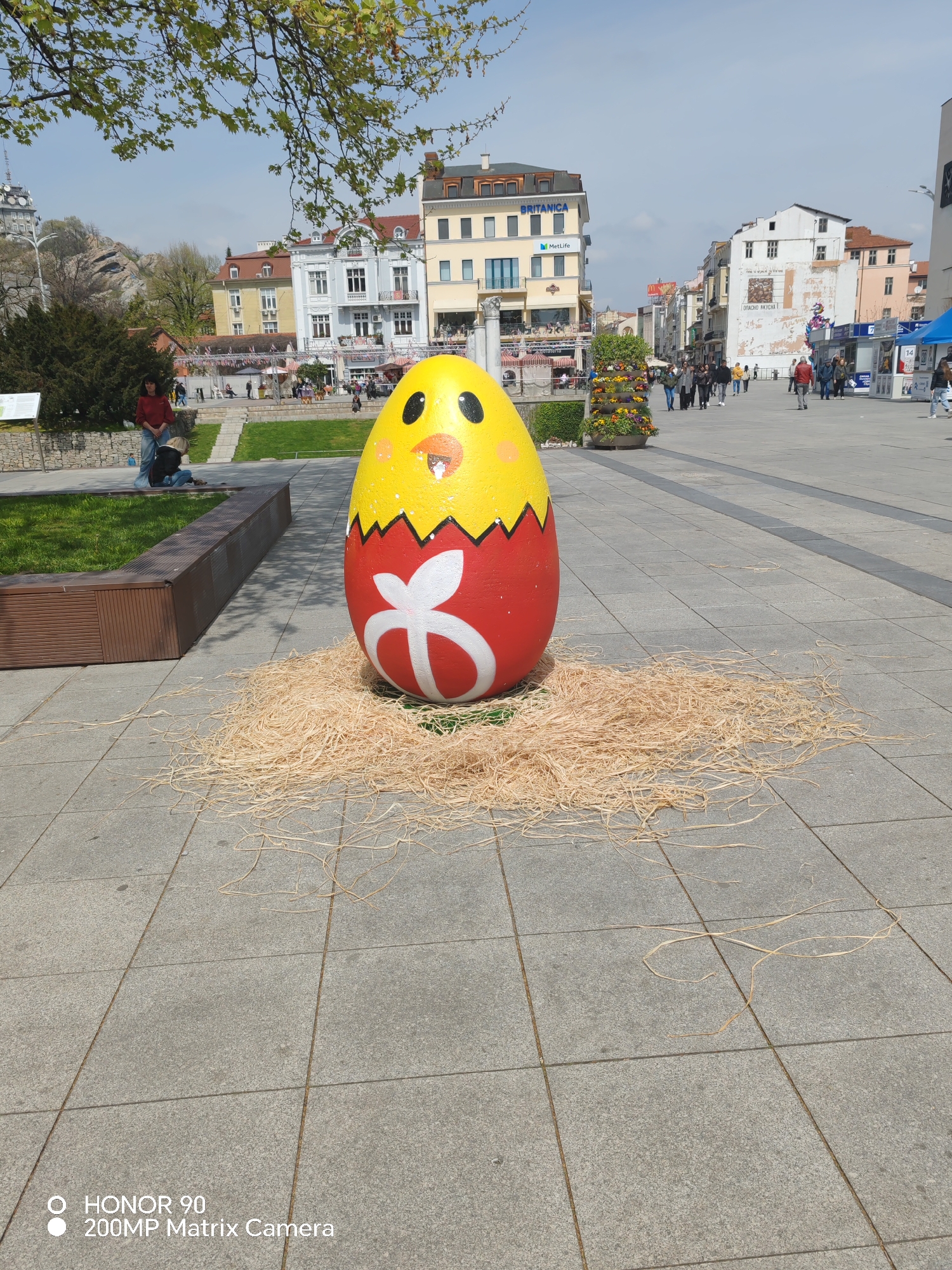Decorated Easter egg sculpture spotted in Plovdiv public square