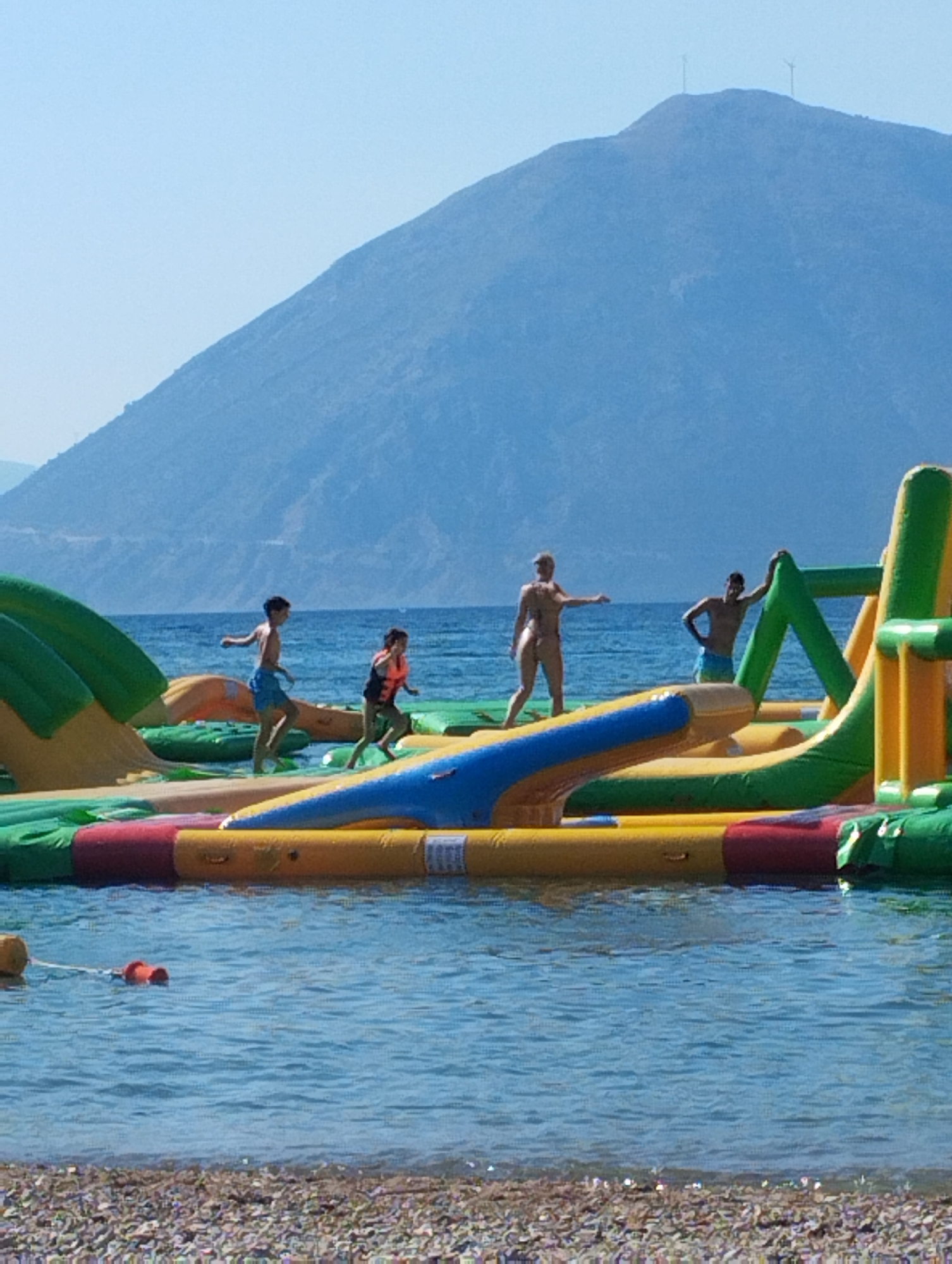 Afternoon out along a coastal town with water park and beach views