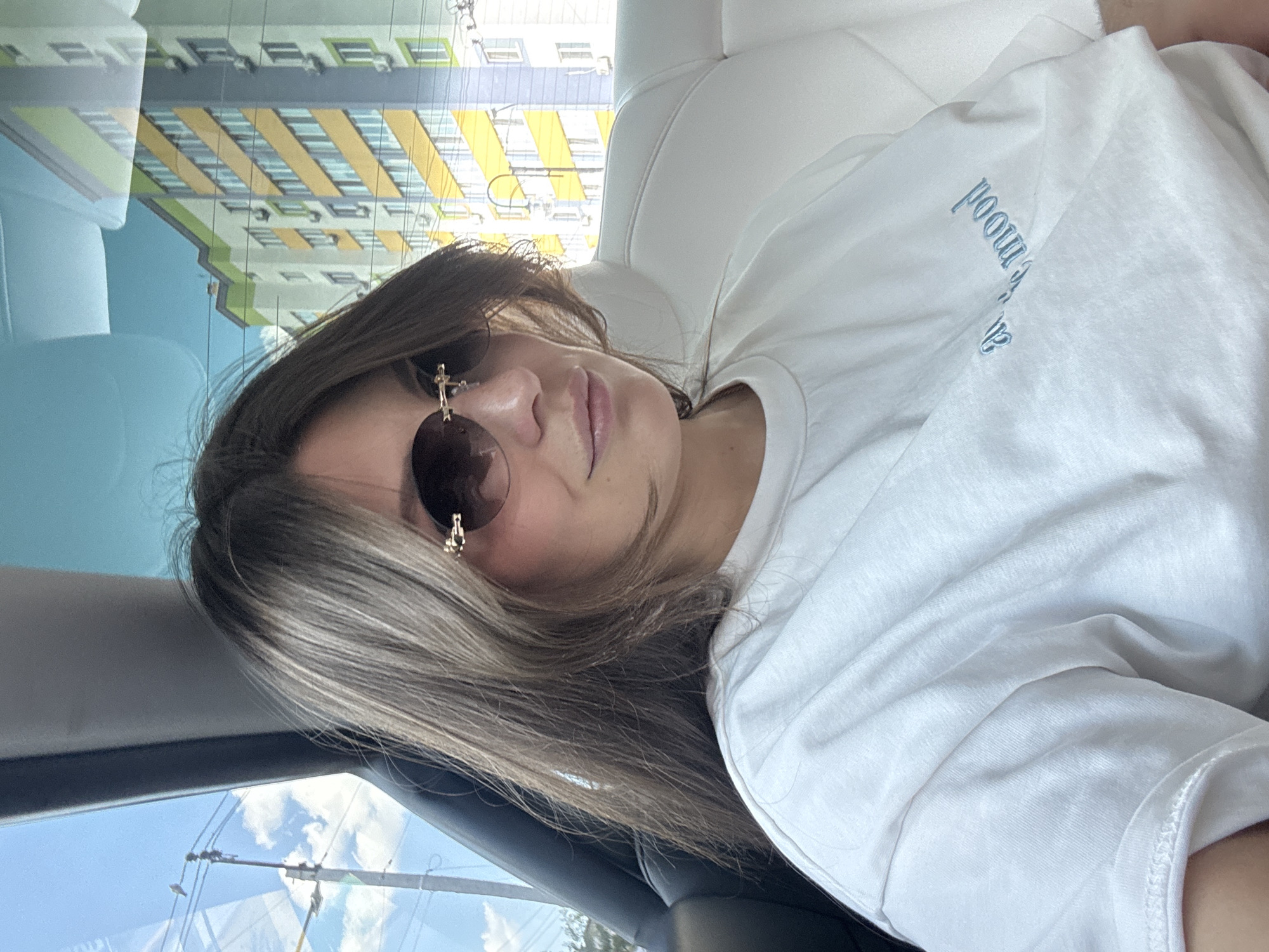 Car ride selfies captured in Ukrainian suburb