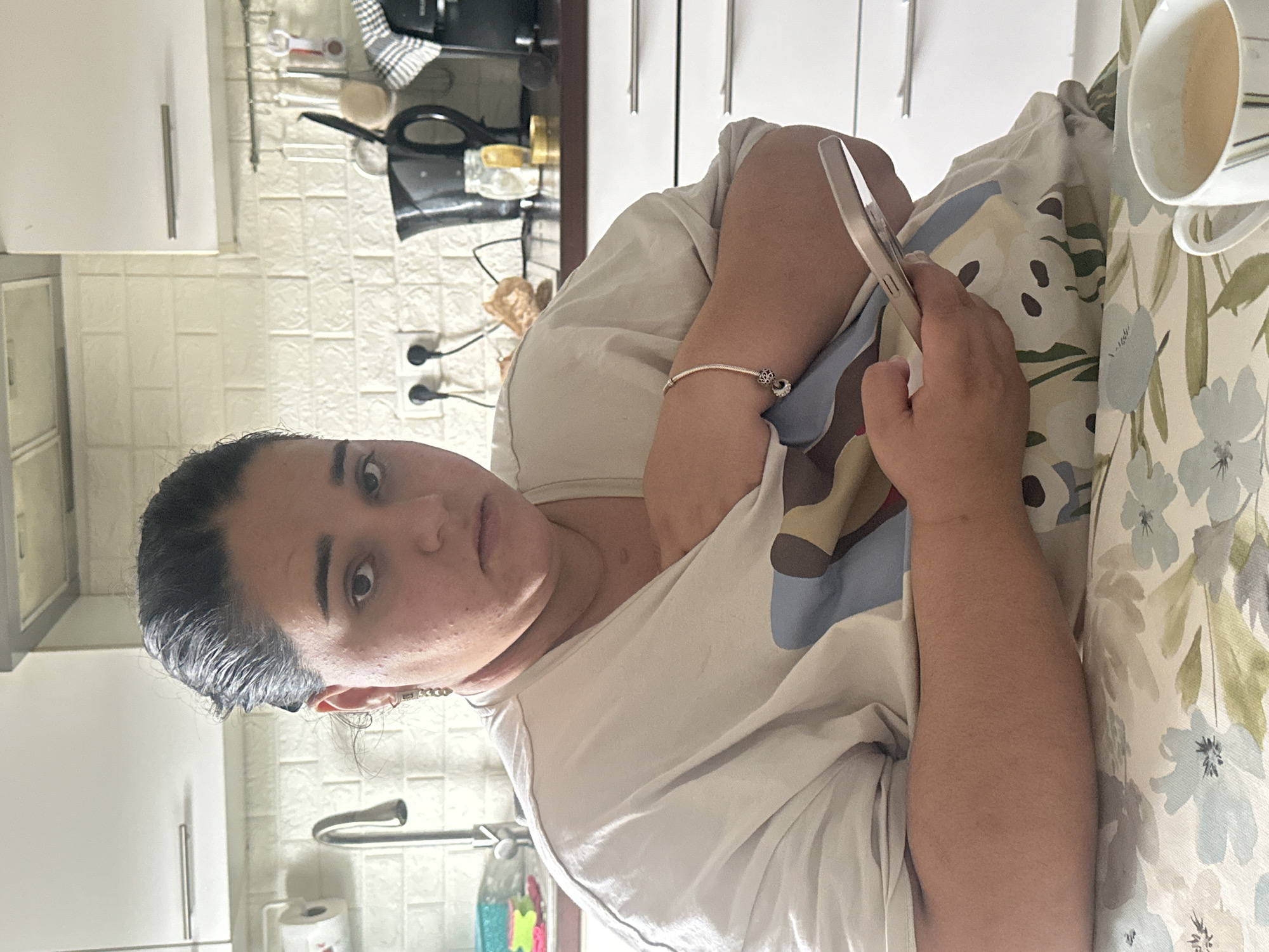 Morning at home in Mainburg, kitchen and casual portrait
