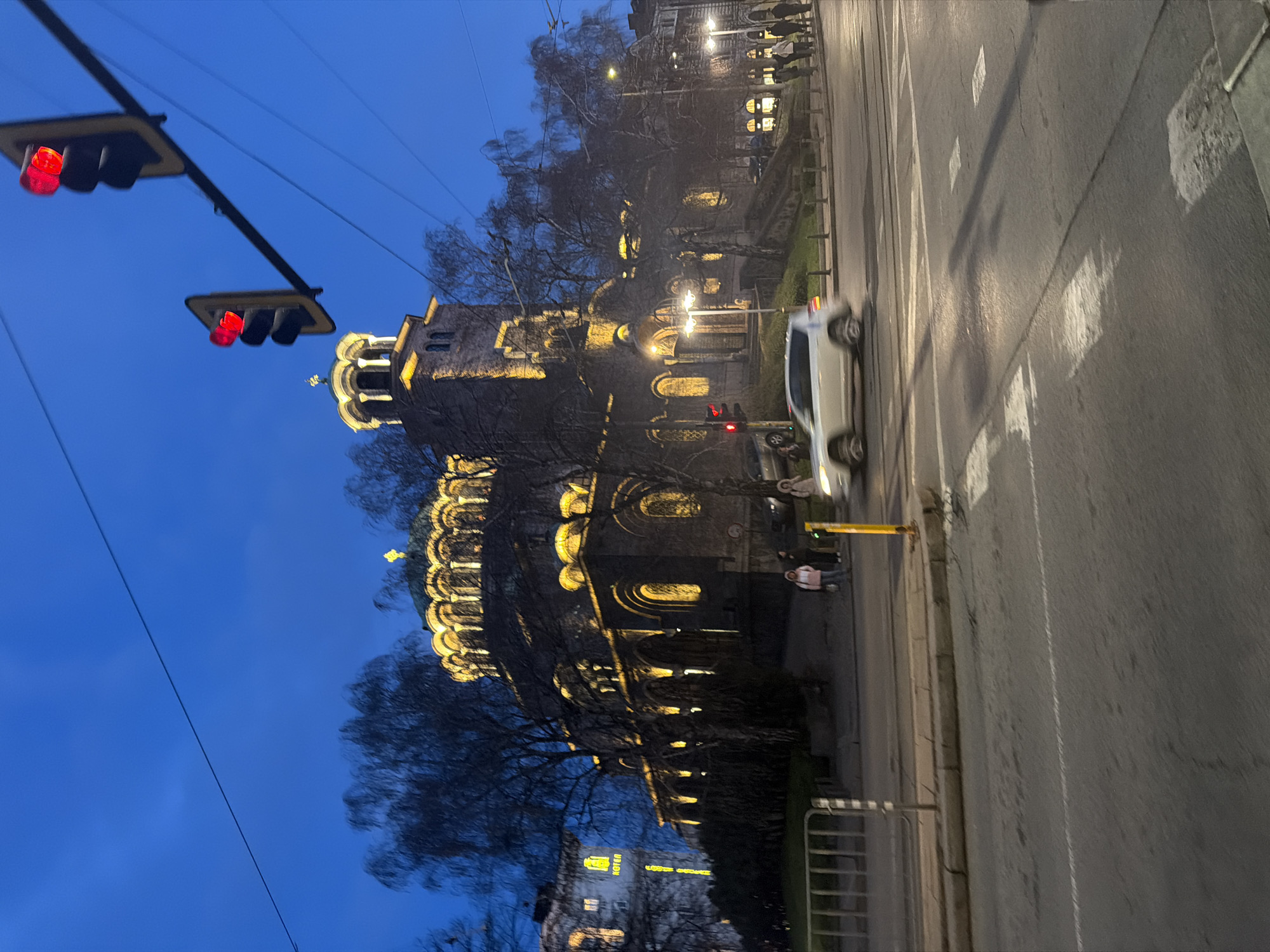 Evening scenes around Alexander Nevsky Cathedral in Sofia