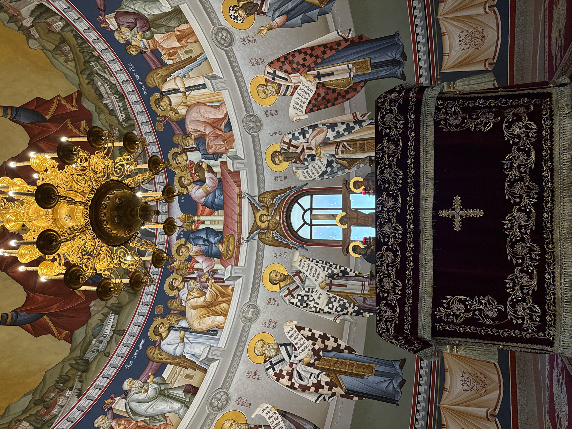 Orthodox Church Interior Documented During Morning Religious Preparations