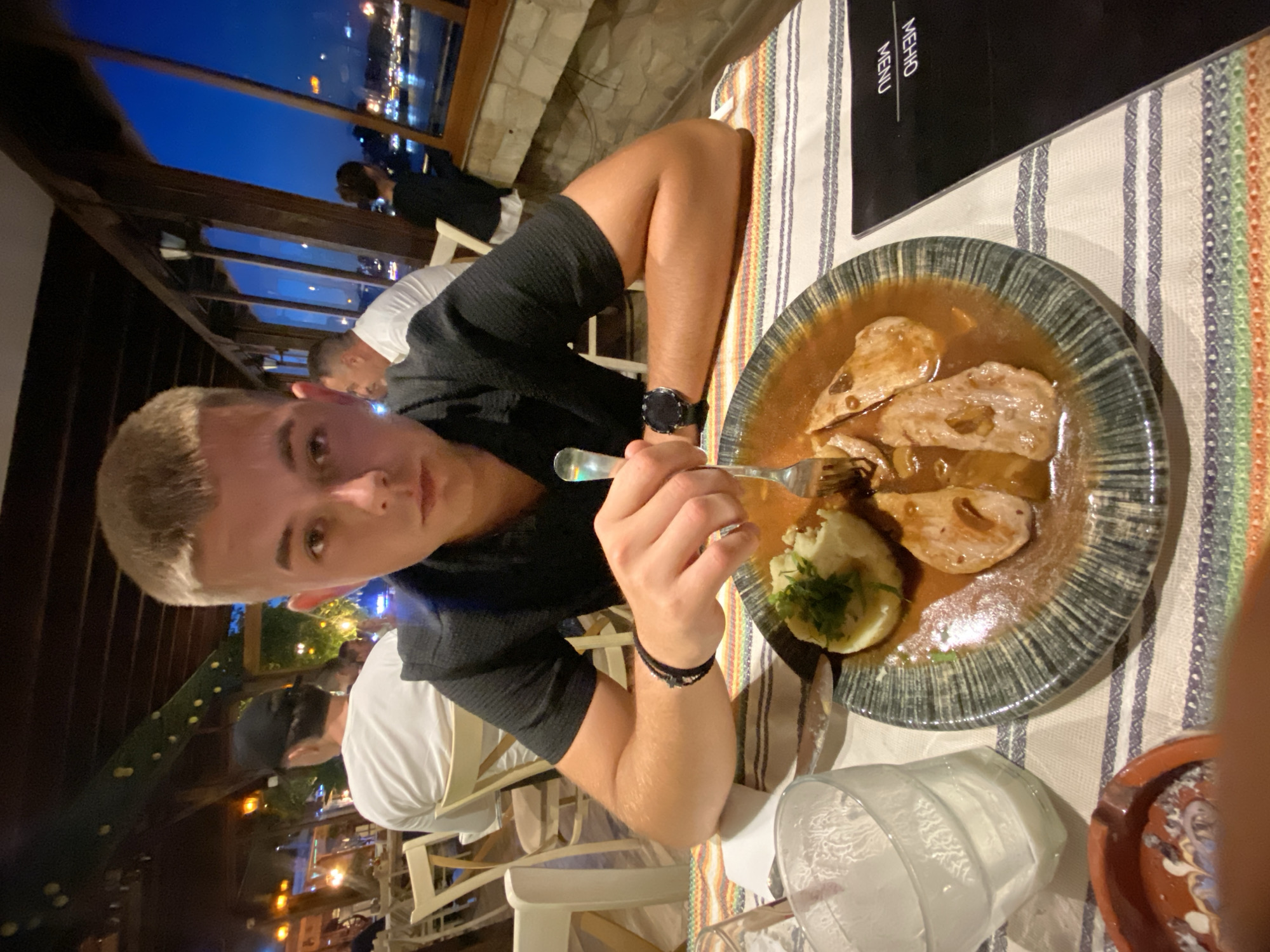 Evening dinner out in Sozopol, Bulgaria