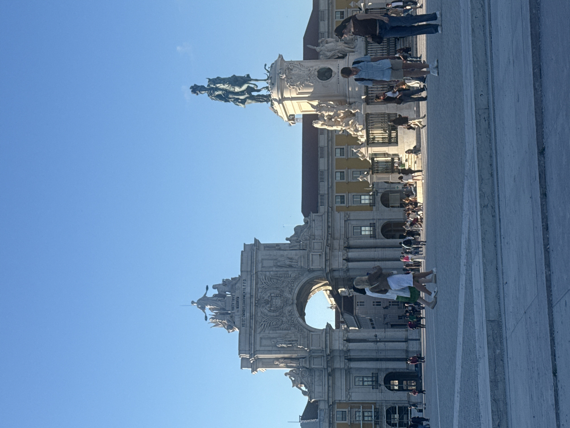 Evening foot traffic observed at Lisbon's Commerce Square