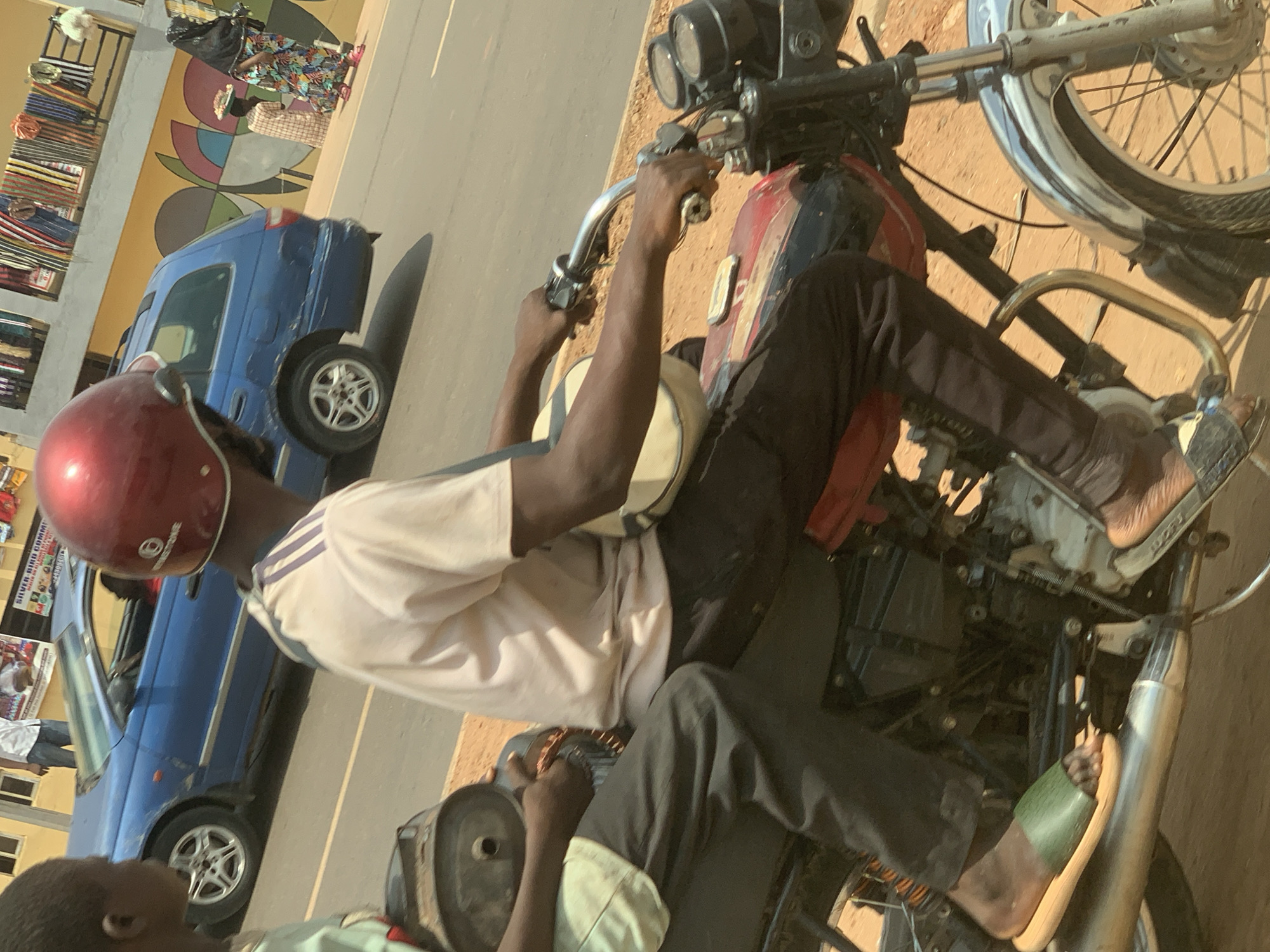 Street activity captured in Ado, Nigeria during morning hours