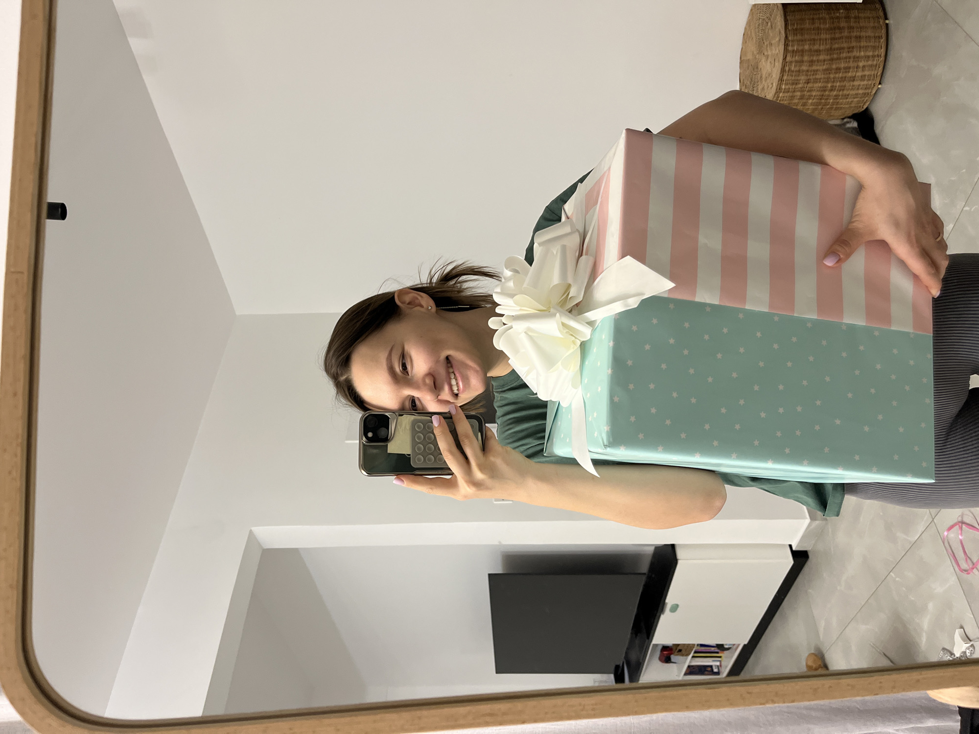 Woman photographs gift wrapping session in Limassol
