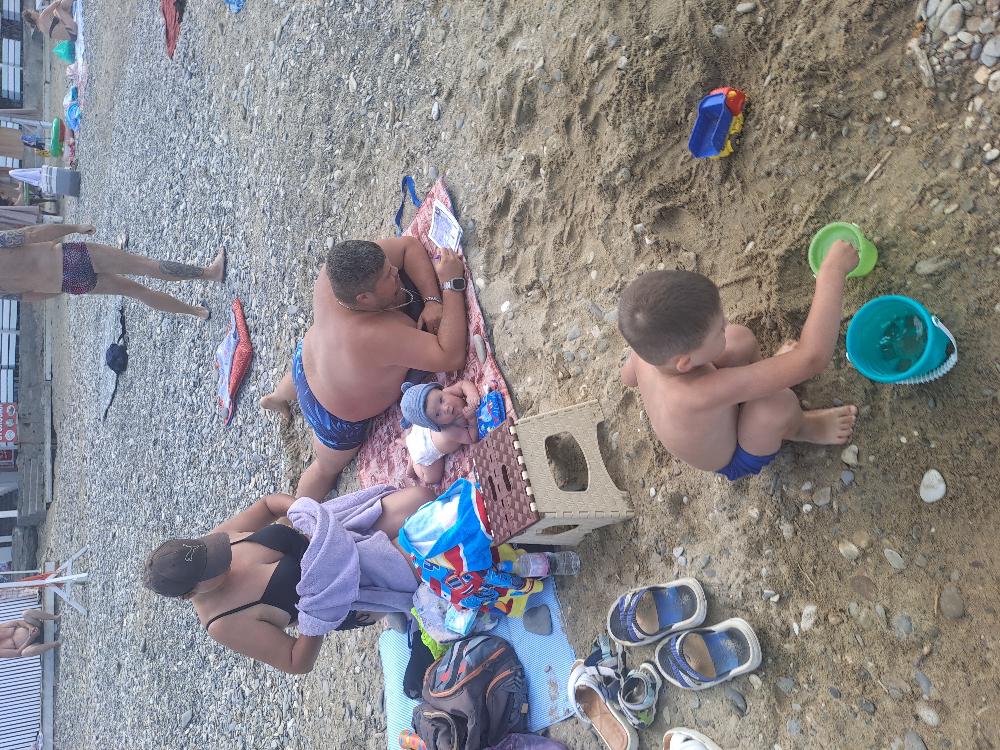 Dzhubga beach in full summer mode on the Black Sea