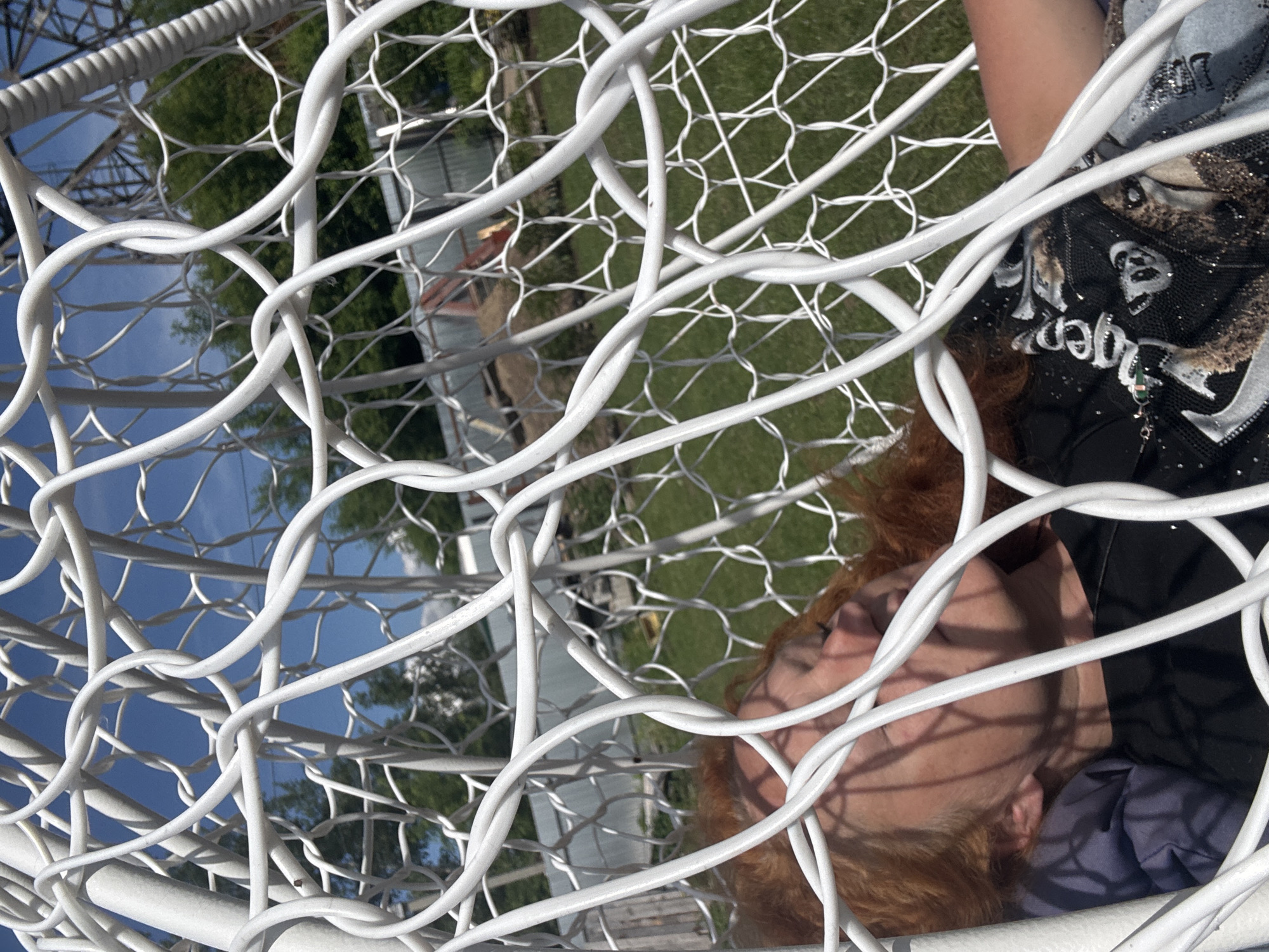 Morning leisure time documented in Chaikovsky backyard setting