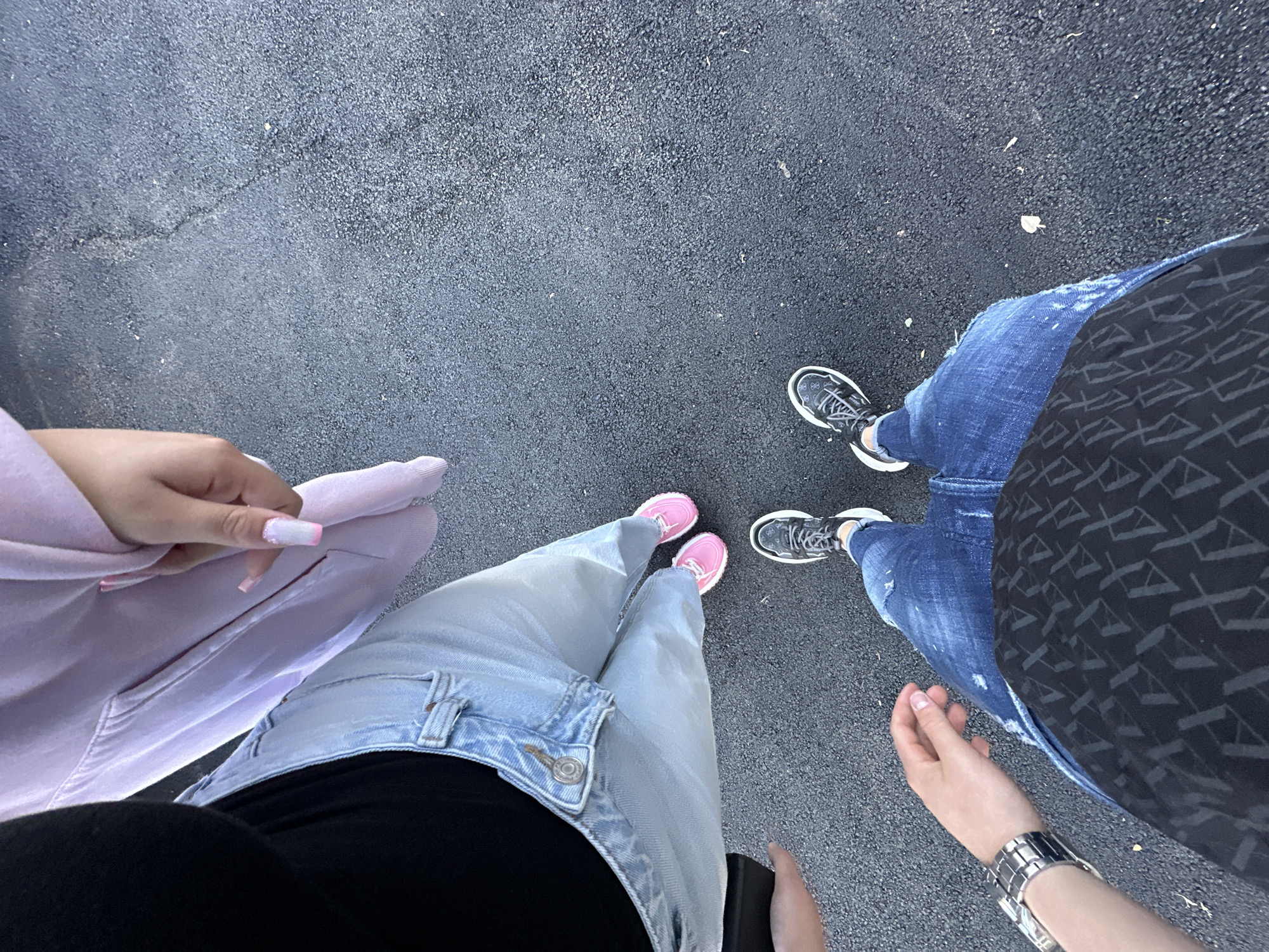 Casual urban gathering captured in eight street-level memories