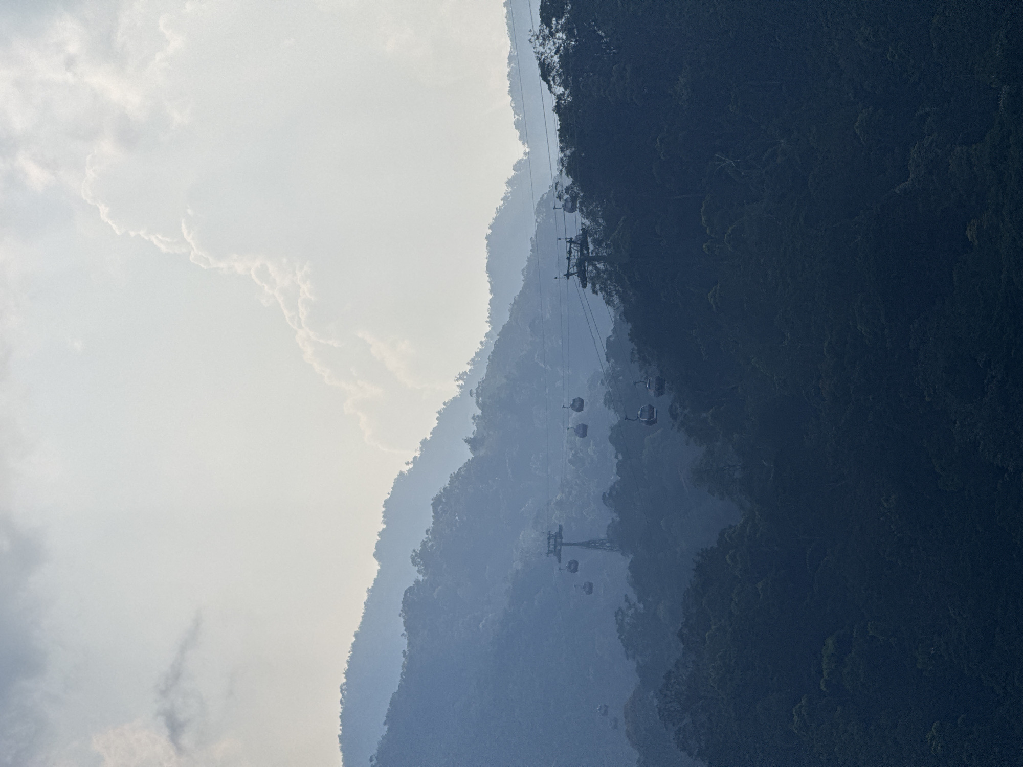 Misty mountain view at Bà Nà Hills cable car