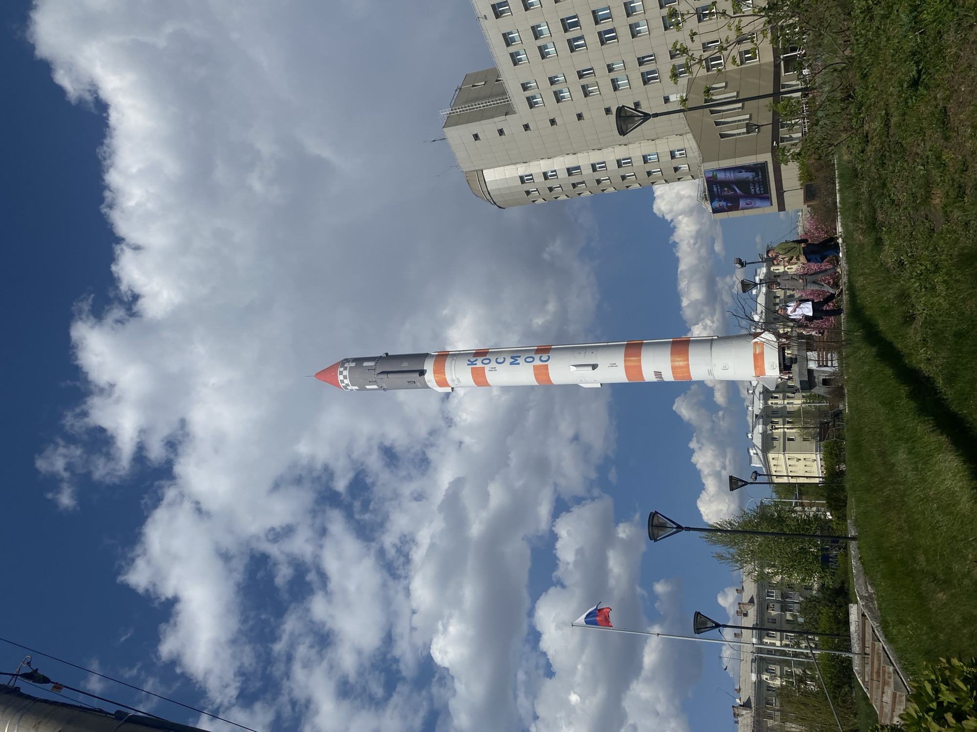 Soyuz rocket monument observed in Krasnoyarsk, Russia