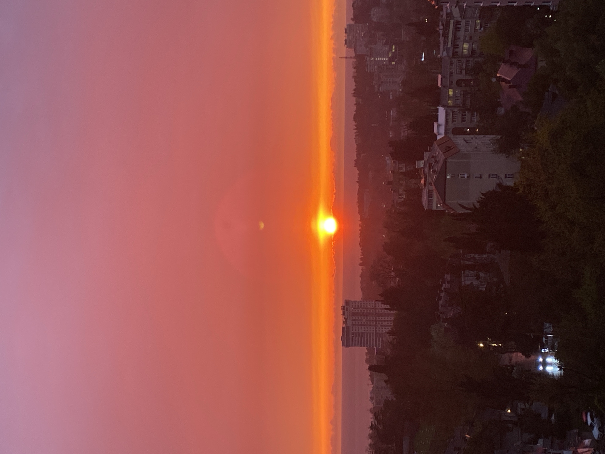 Sunset observed over Black Sea in Sochi, Russia