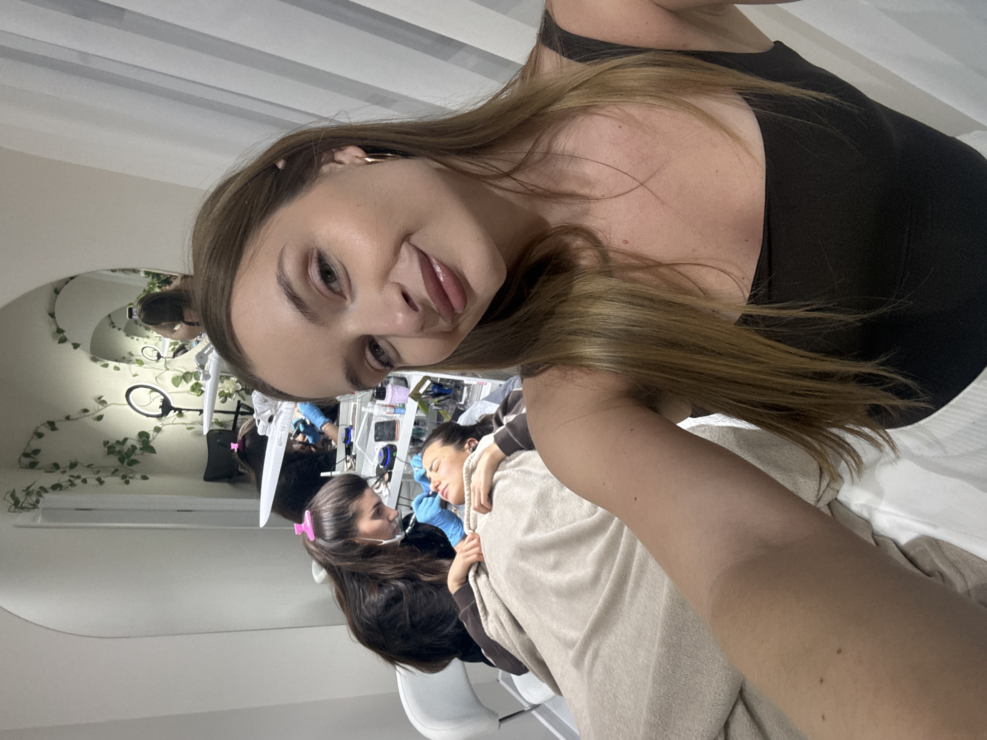 Beauty salon eyebrow procedure documented in Budva Montenegro