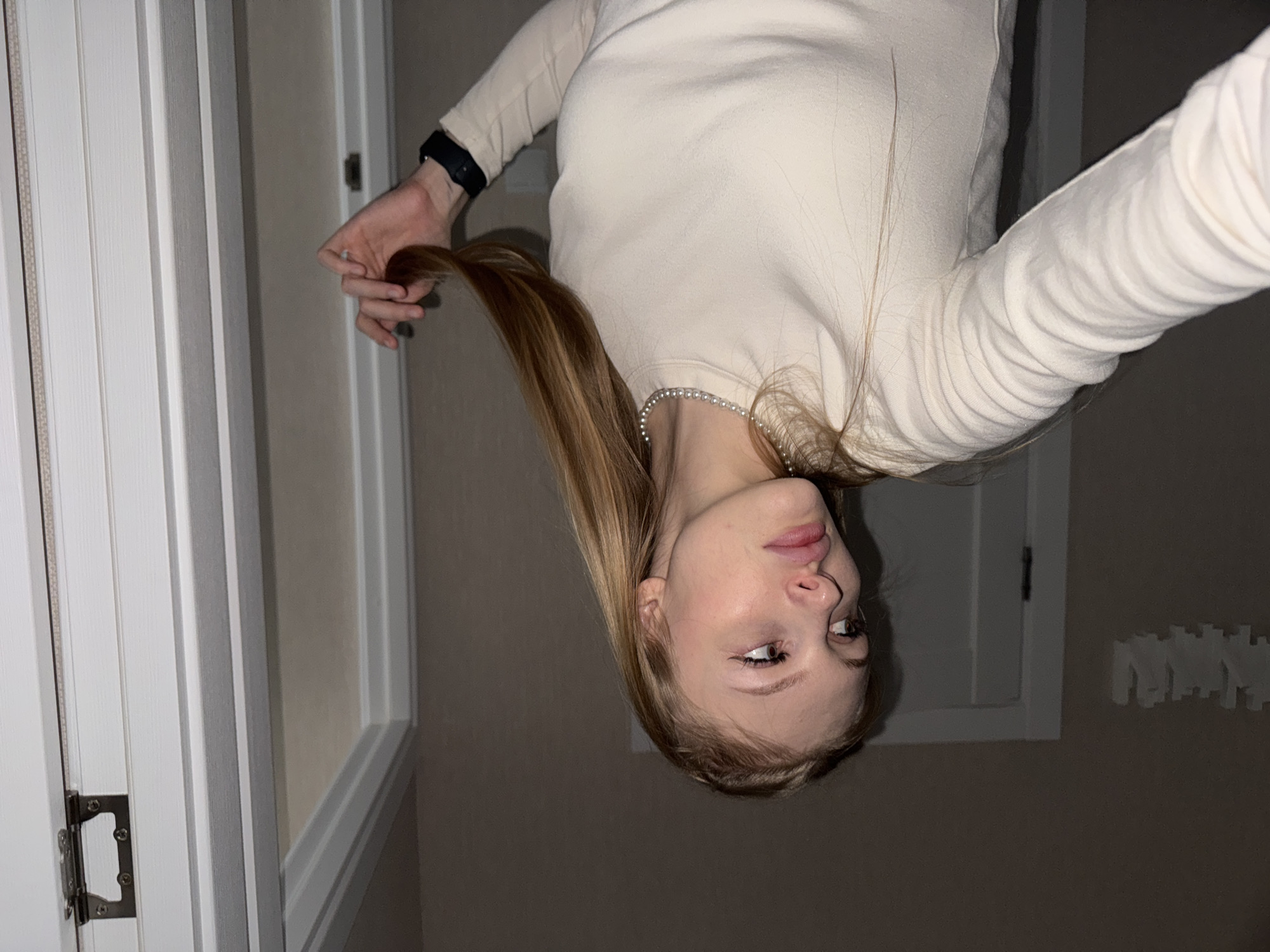 Woman documents selfie session in Perm, Russia apartment