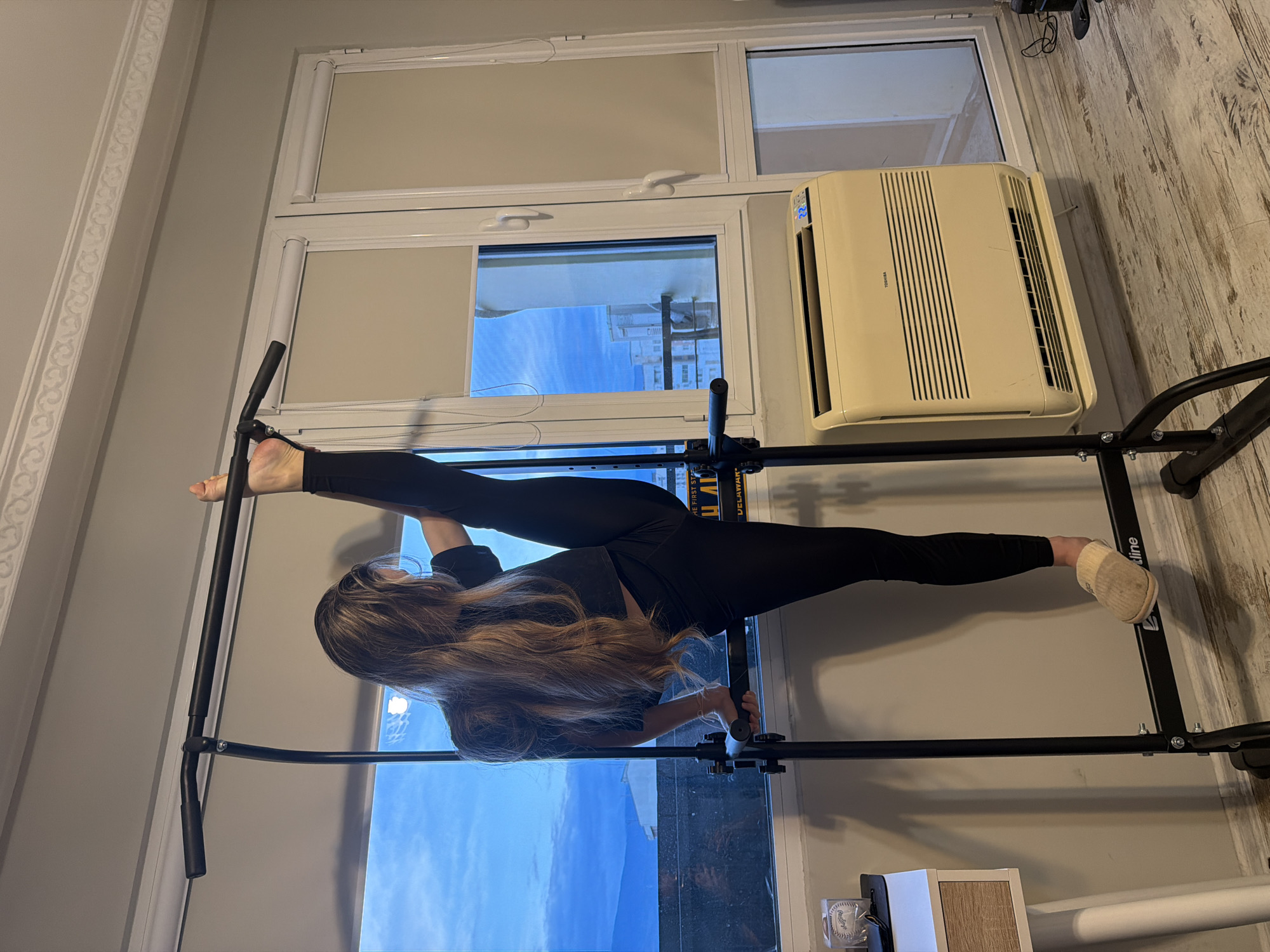 Woman documents gymnastics routine and casual moments in Plovdiv apartment