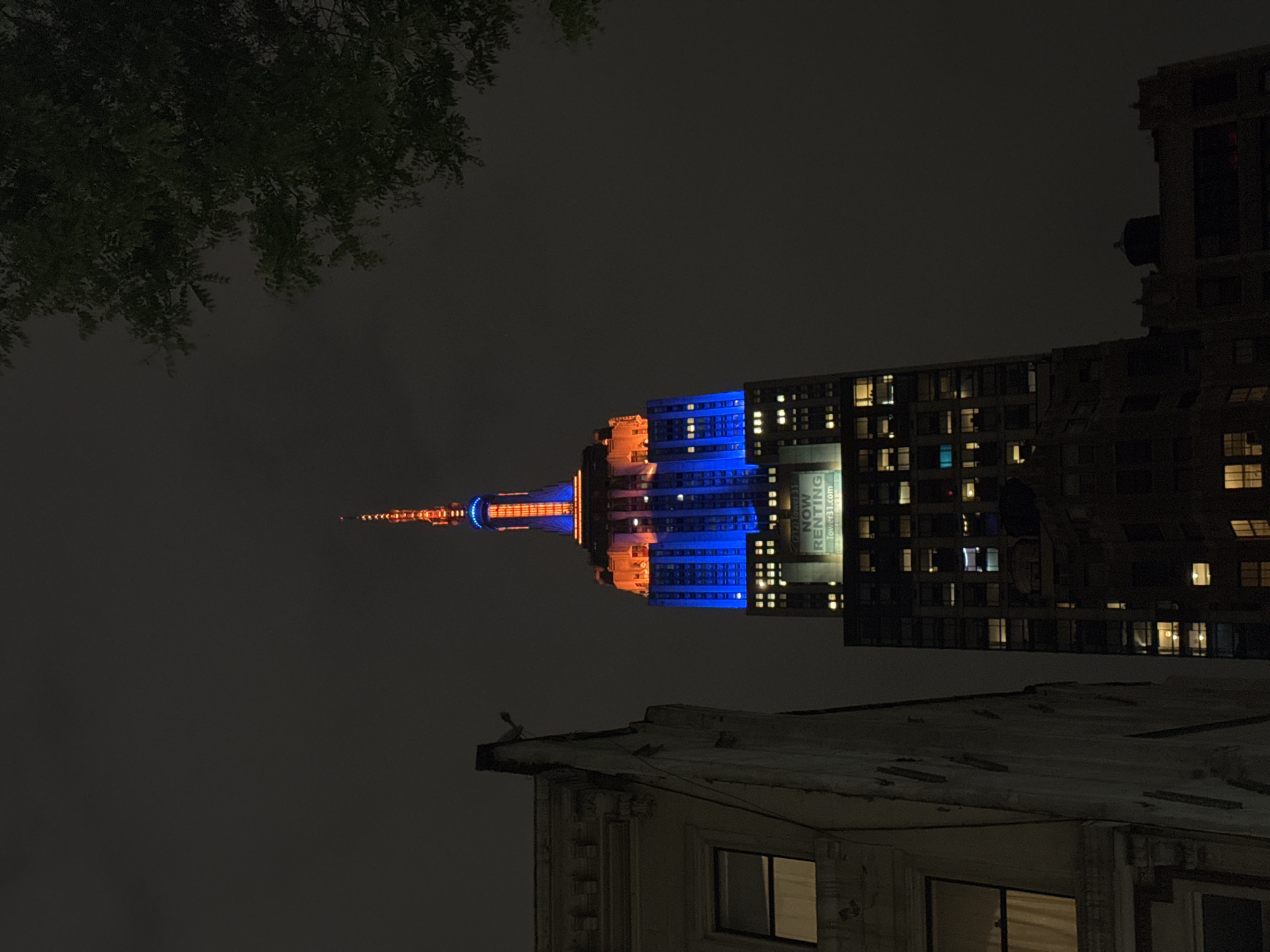 NYC Skyscrapers Glow Blue and Orange in Coordinated Display