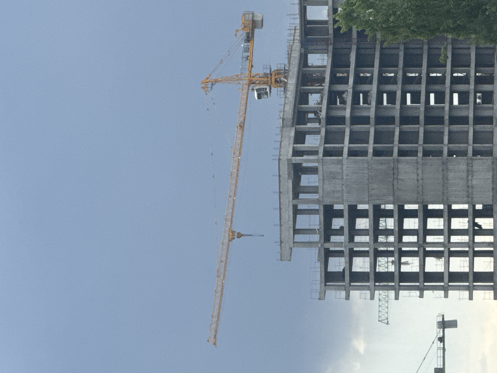 Construction site with cranes documented in Yerevan, Armenia