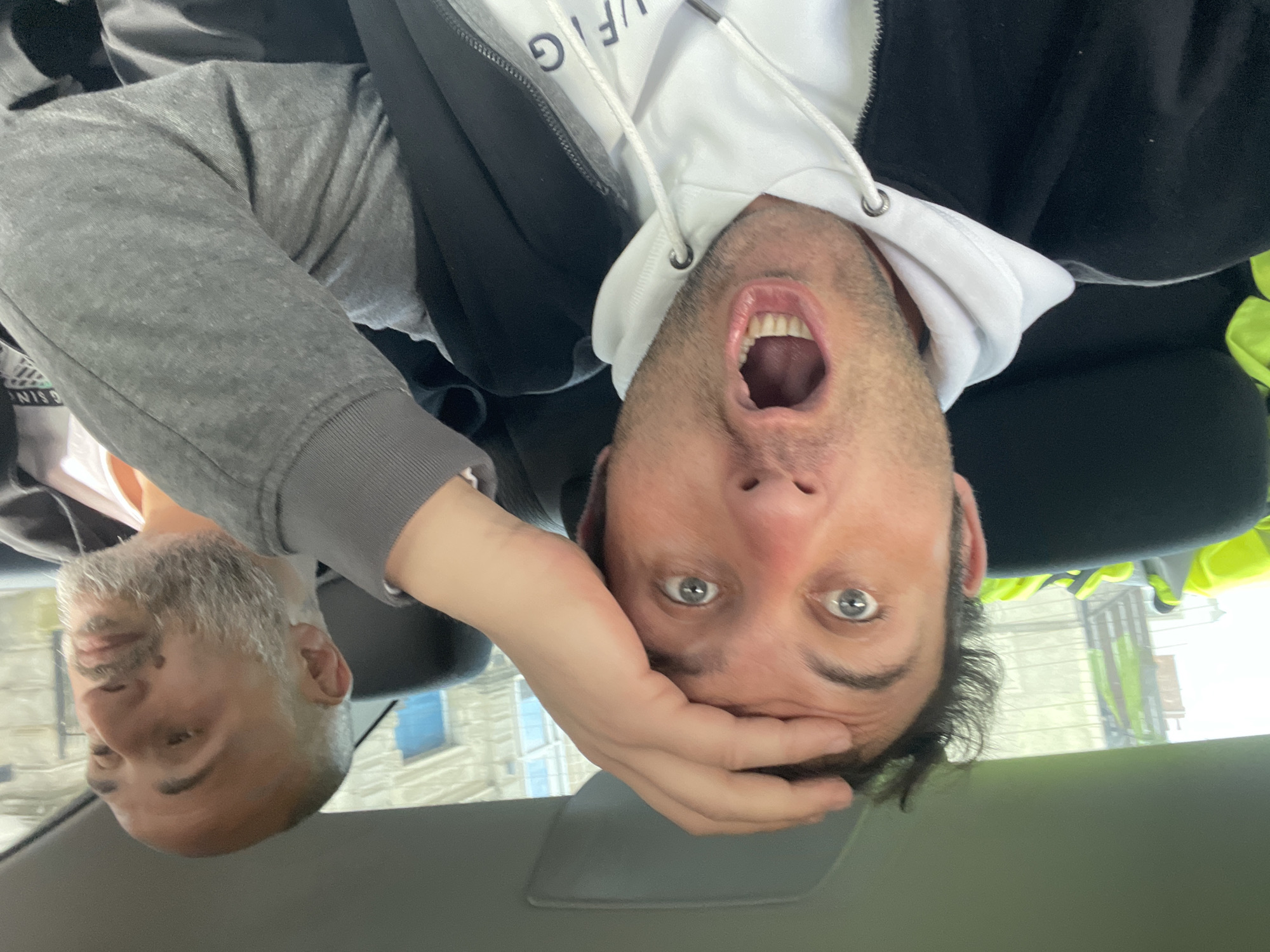 Two men captured in vehicle selfie in Armagh