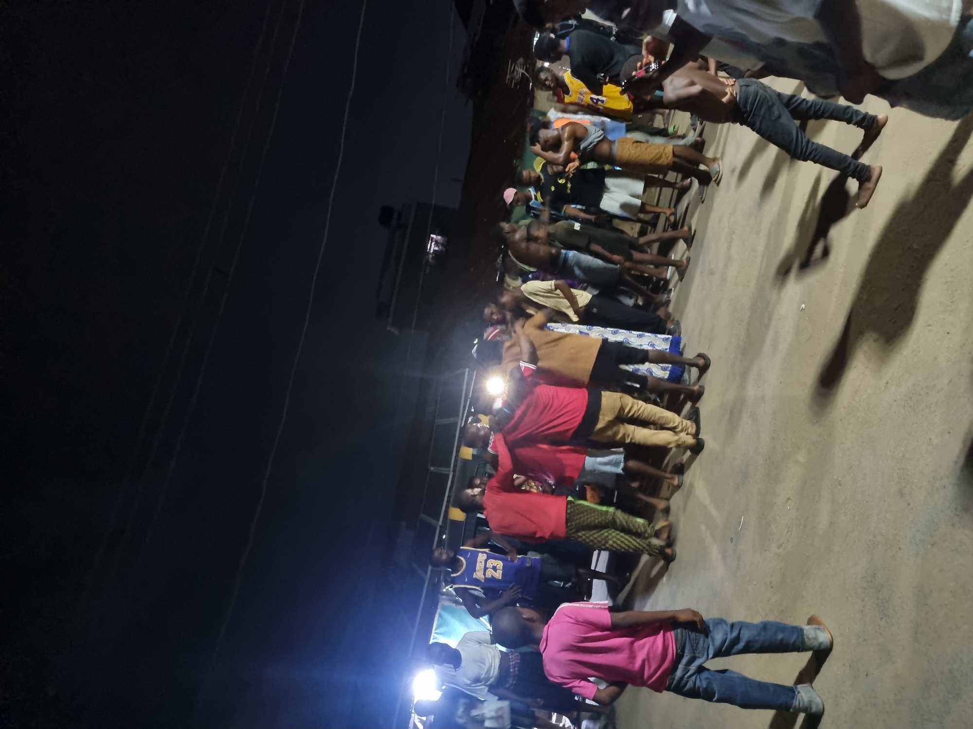 Onitsha residents gather to watch Chelsea vs Manchester United match