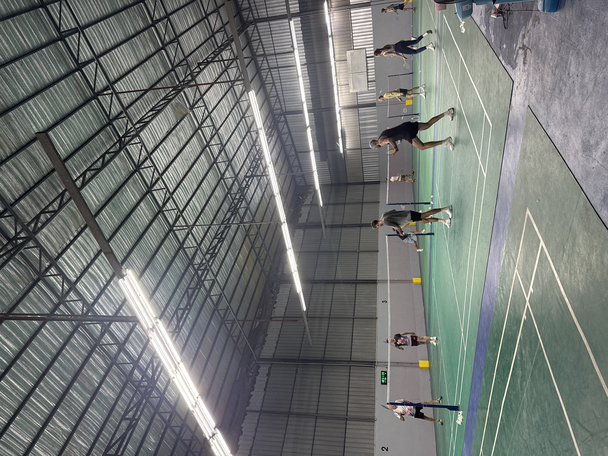 Badminton morning at an indoor court in Ko Samui